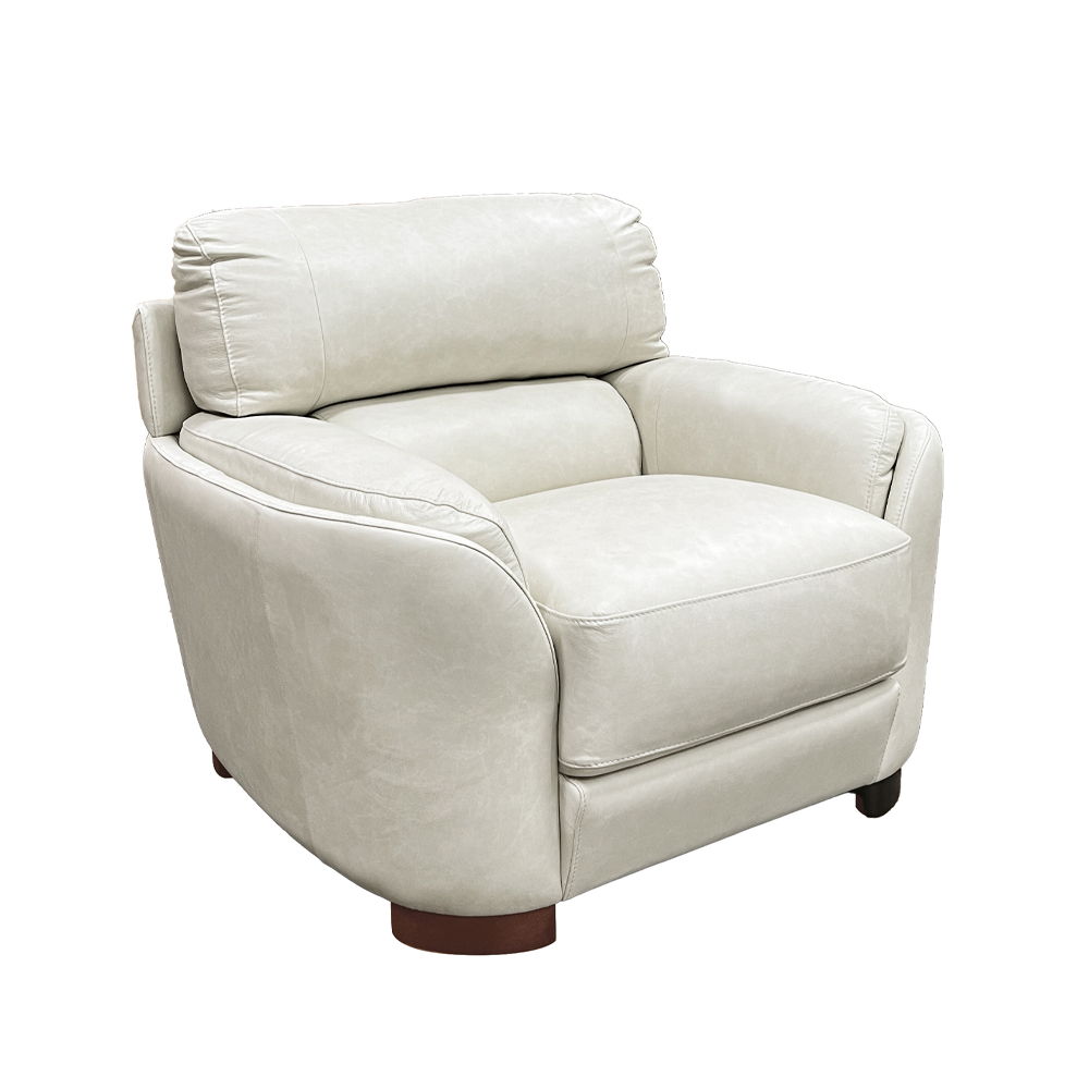 Edrice - Chair - Ivory Top Grain Leather, white, view 2