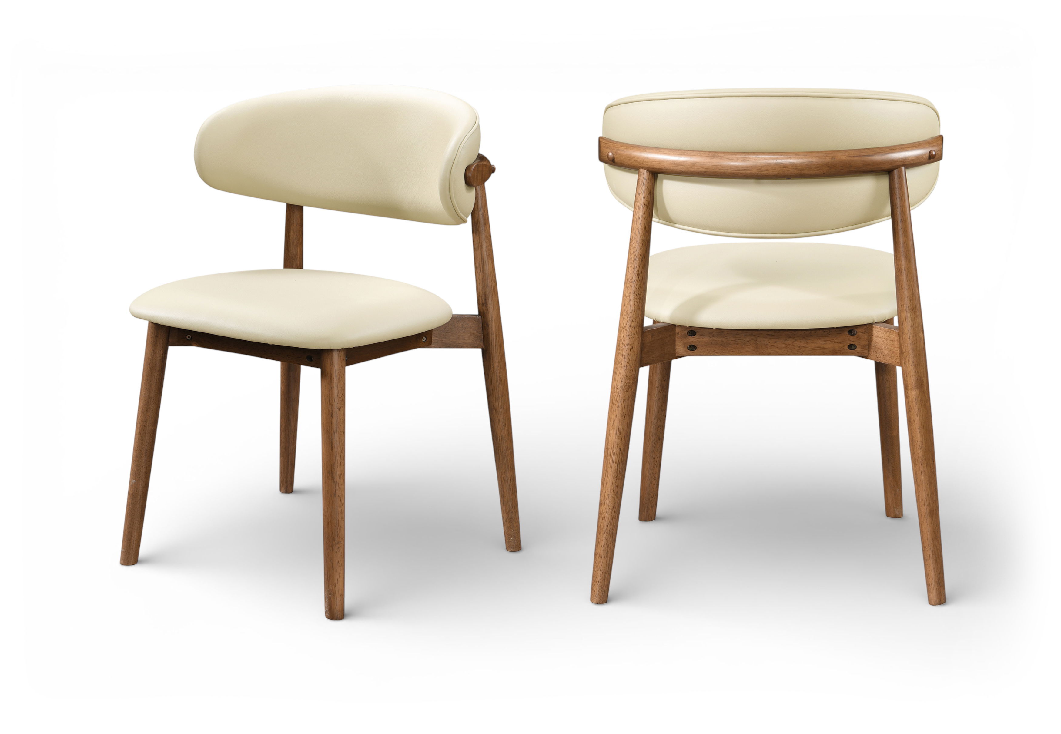 Leesa - Vegan Leather Upholstered Dining Chair (Set of 2) - Cream
