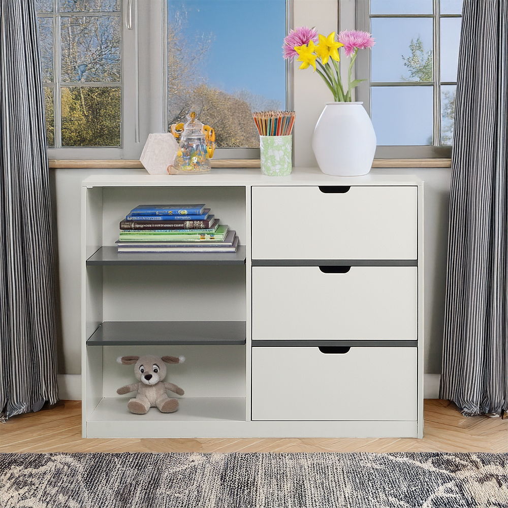 Ratana - Cabinet - Gray & White, white