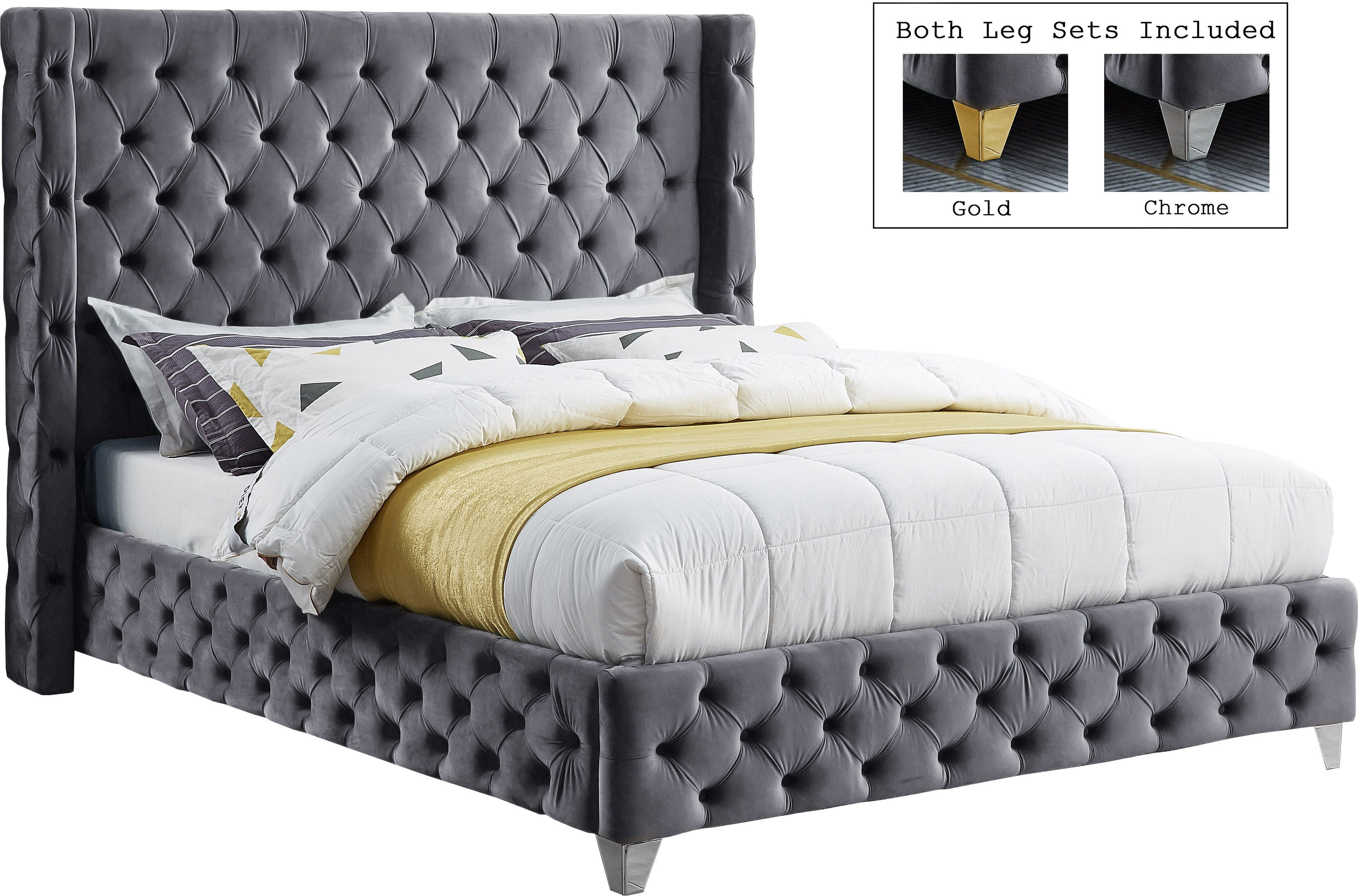 Savan - King Bed - Gray