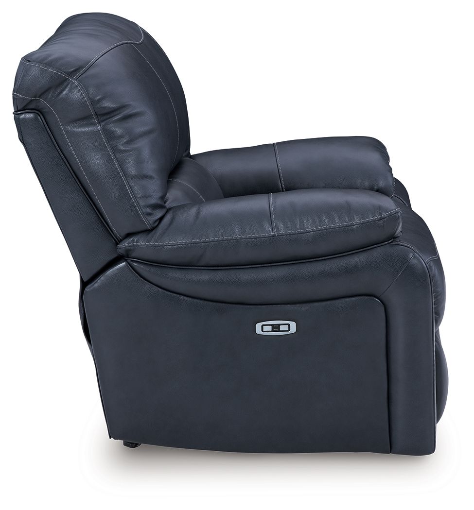 Ashley Furniture Leesworth - 3 Pc. - Power Reclining Sofa, Power Reclining Loveseat, Power Rocker Recliner - Ocean - Image 13