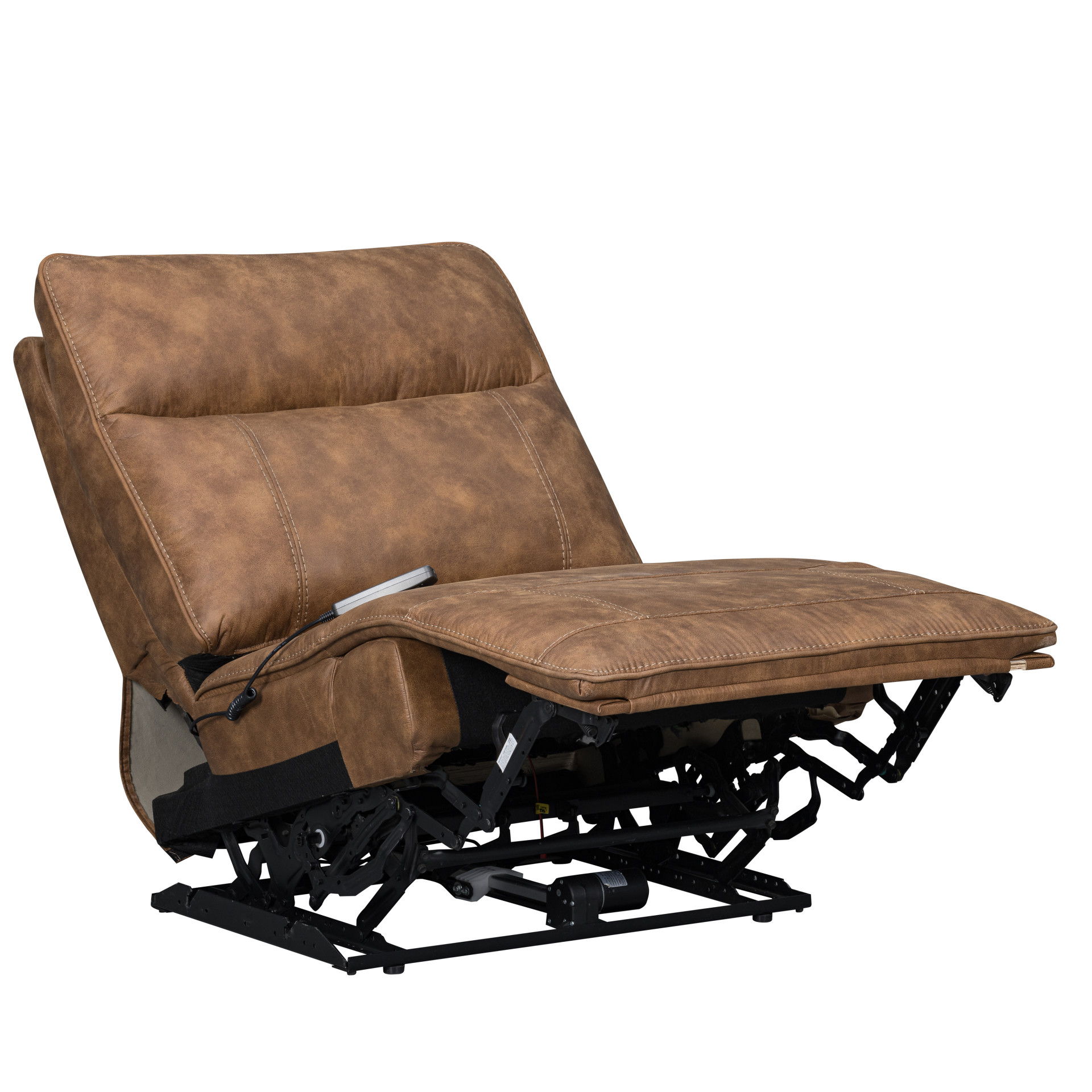 Kyra - Armless Recliner With Power Headrest, Footrest, Massage, Heat - Saddle