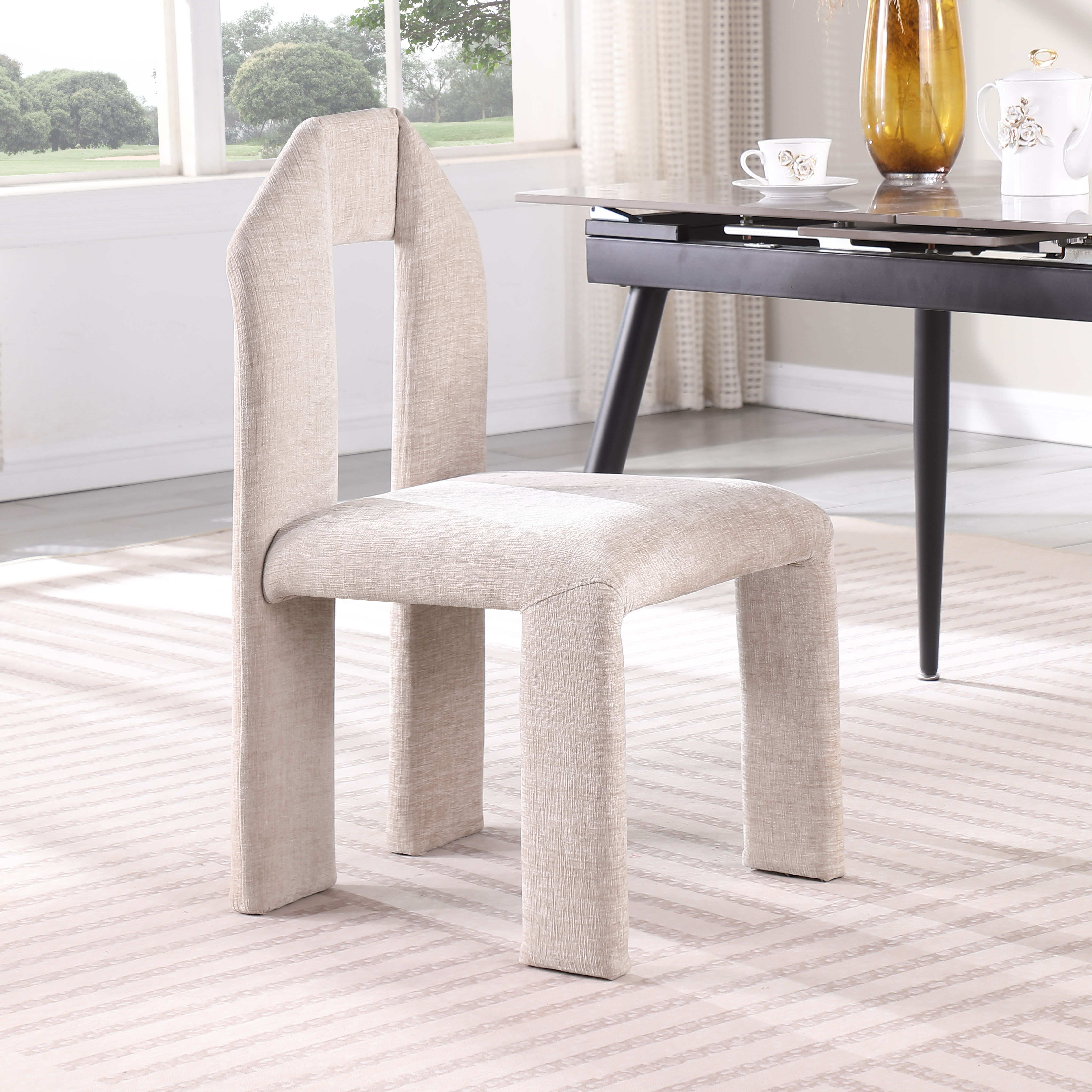 Bennett - Chenille Dining Chair (Set of 2) - Beige
