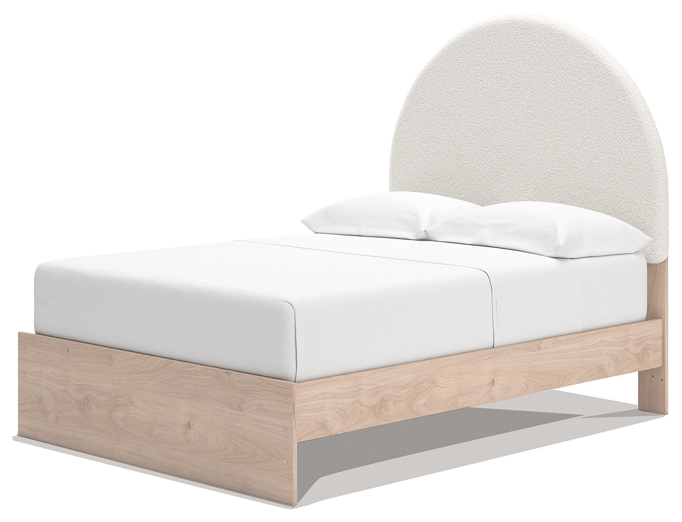 Ashley Furniture Arloster - Full Upholstered Panel Bed With Side Storage Unit - Tan / White - Image 4