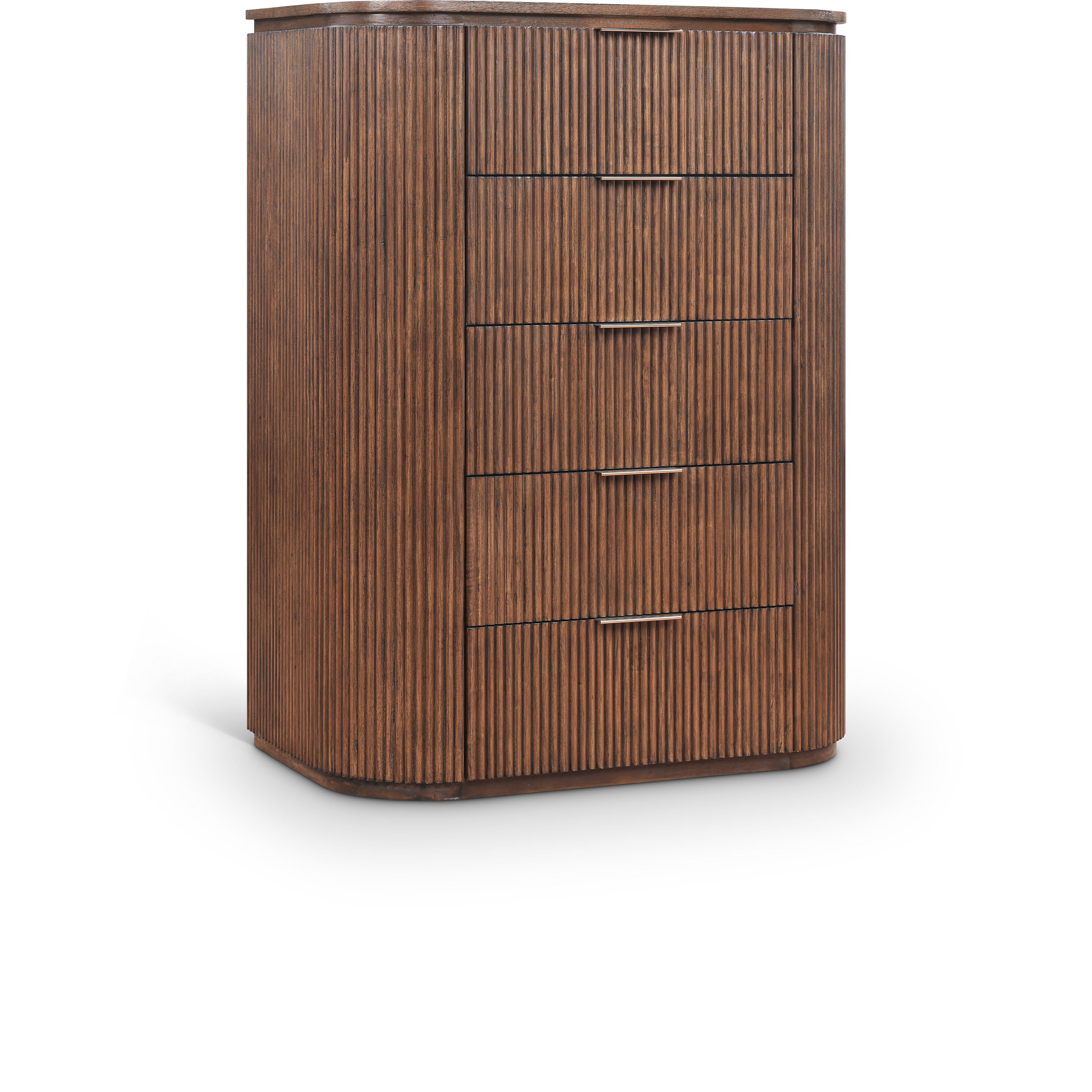 Astrid - Solid Wood And Oak Veneer Chest - Brown
