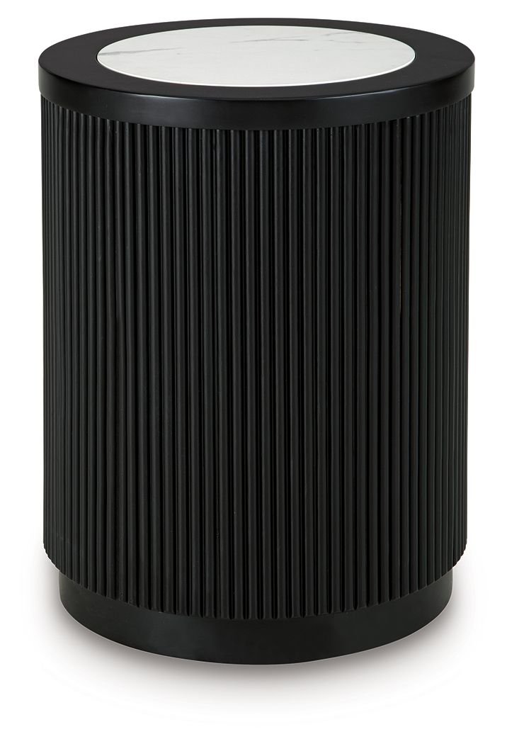 Grayman - Round End Table - Black