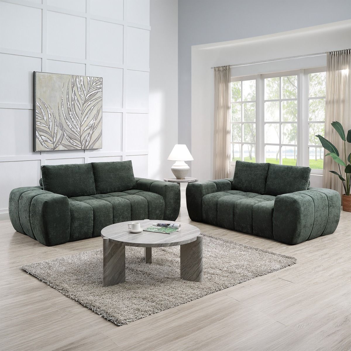 Medwin - Loveseat - Green, dark green, view 2