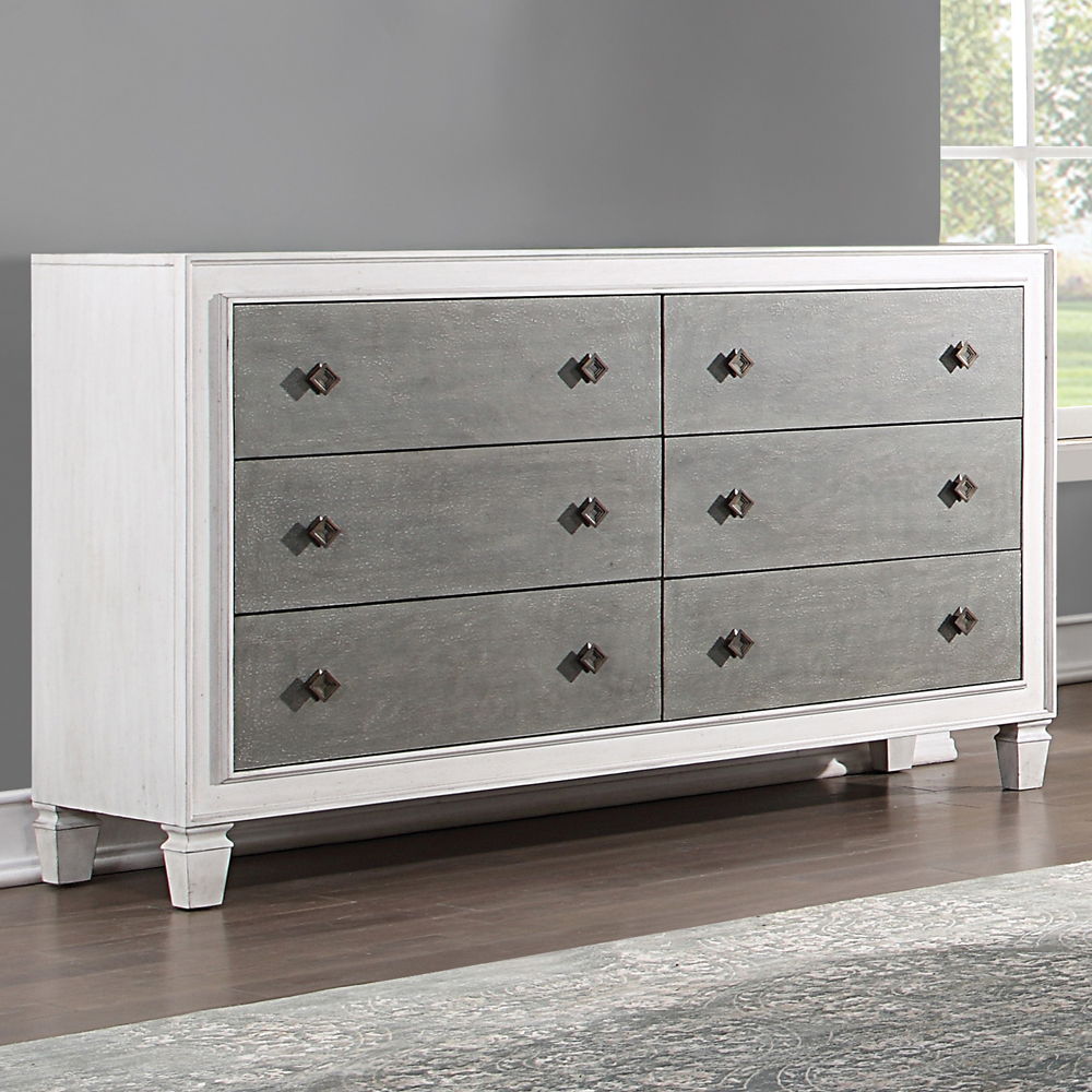 Katia - Dresser - Rustic Gray & Weathered White, white