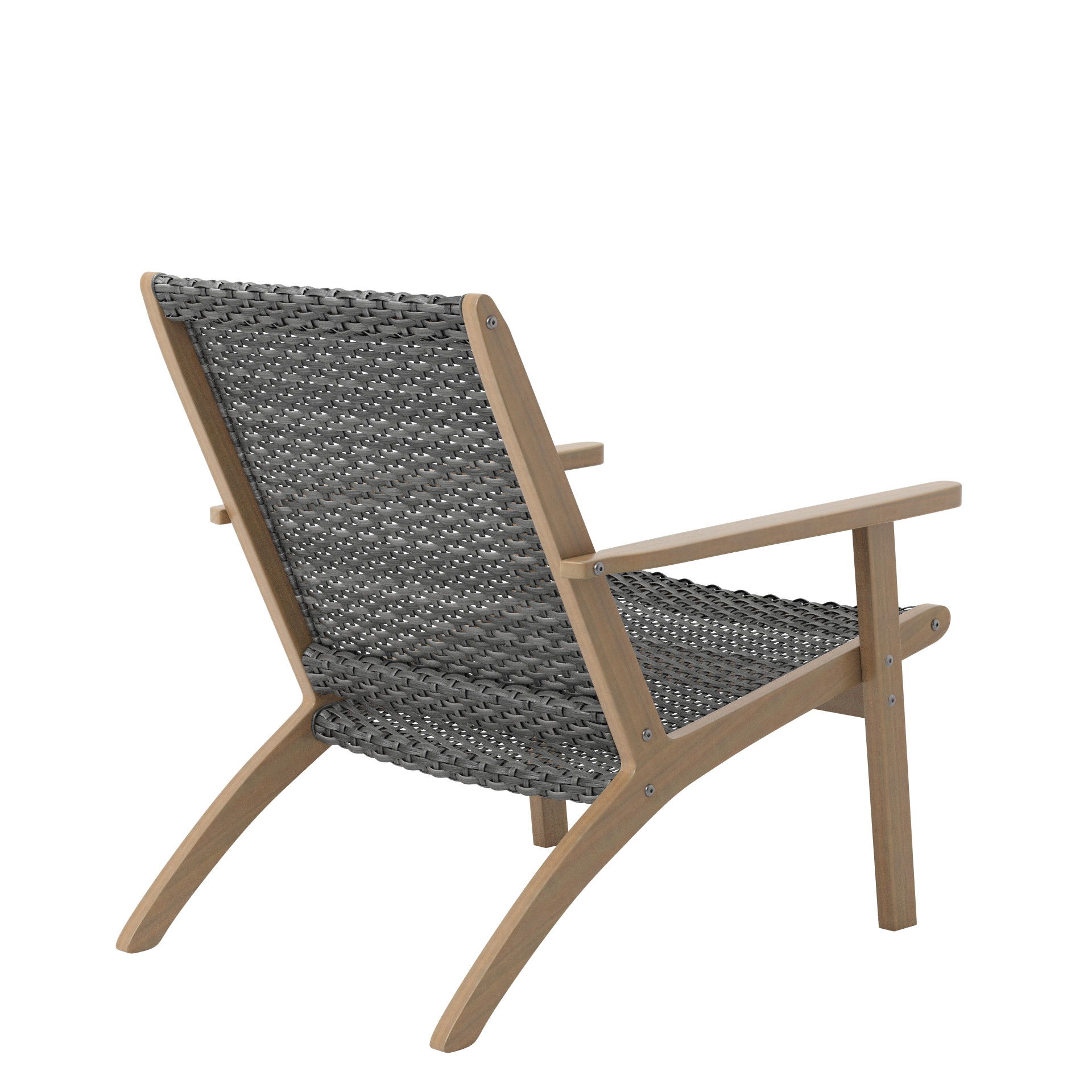Radius - Patio Wood And Wicker Side Chair (Set of 2) - Gray, gray, view 4
