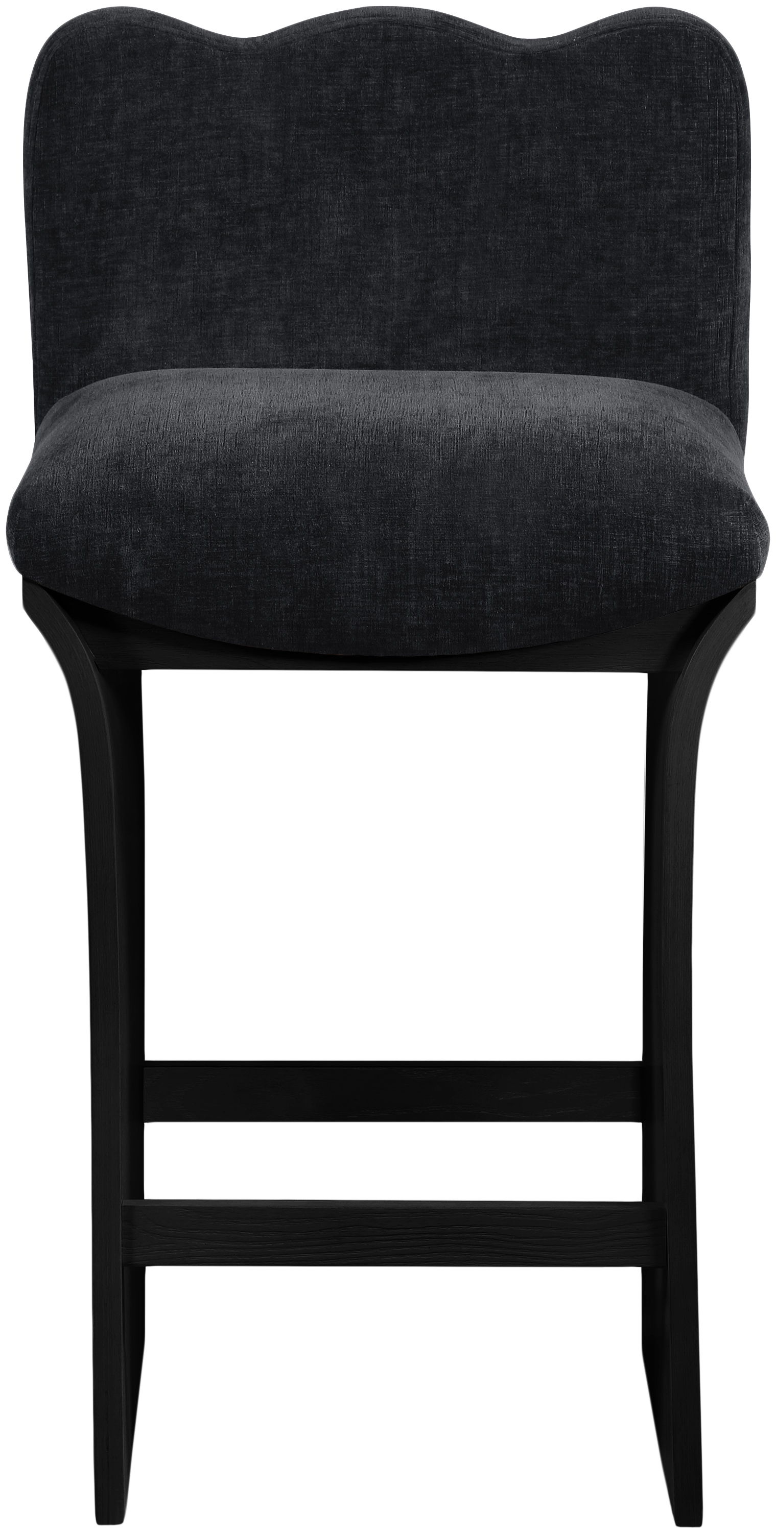 Shaw - Chenille Fabric Upholstered Counter Stool - Black