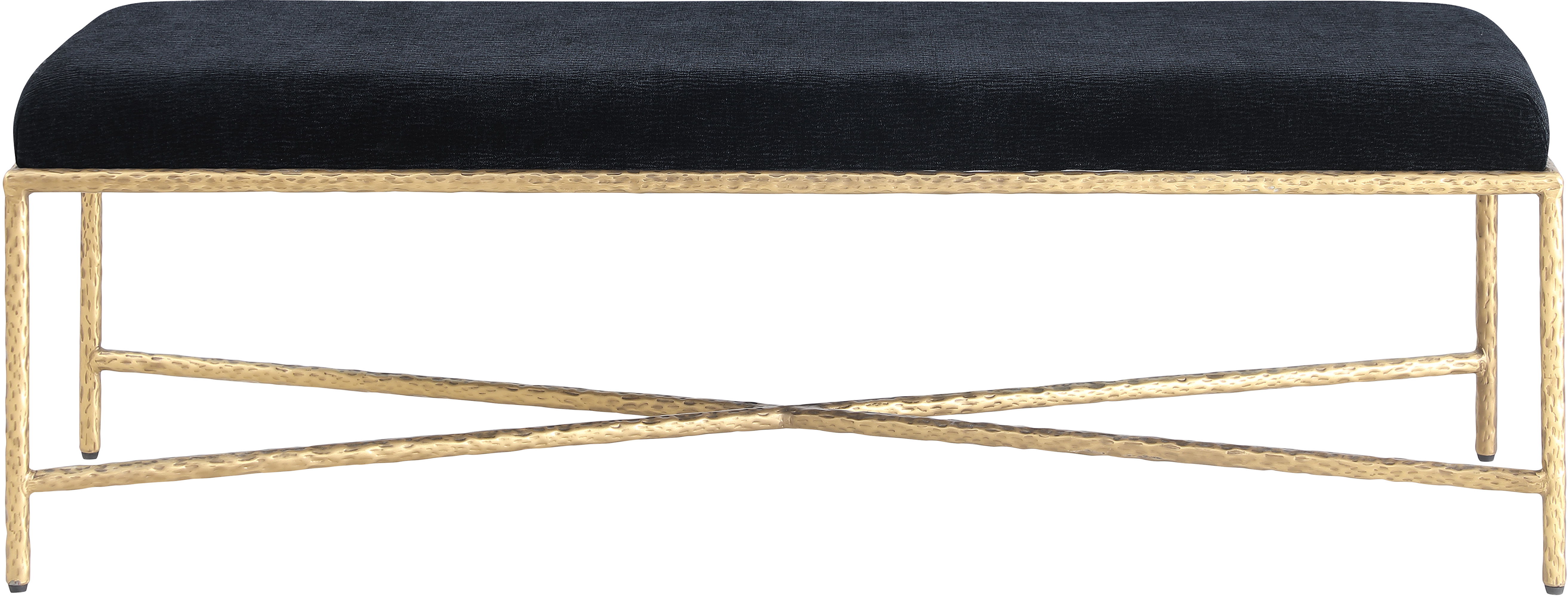 Valley - 54" Bench With Gold Frame - Black