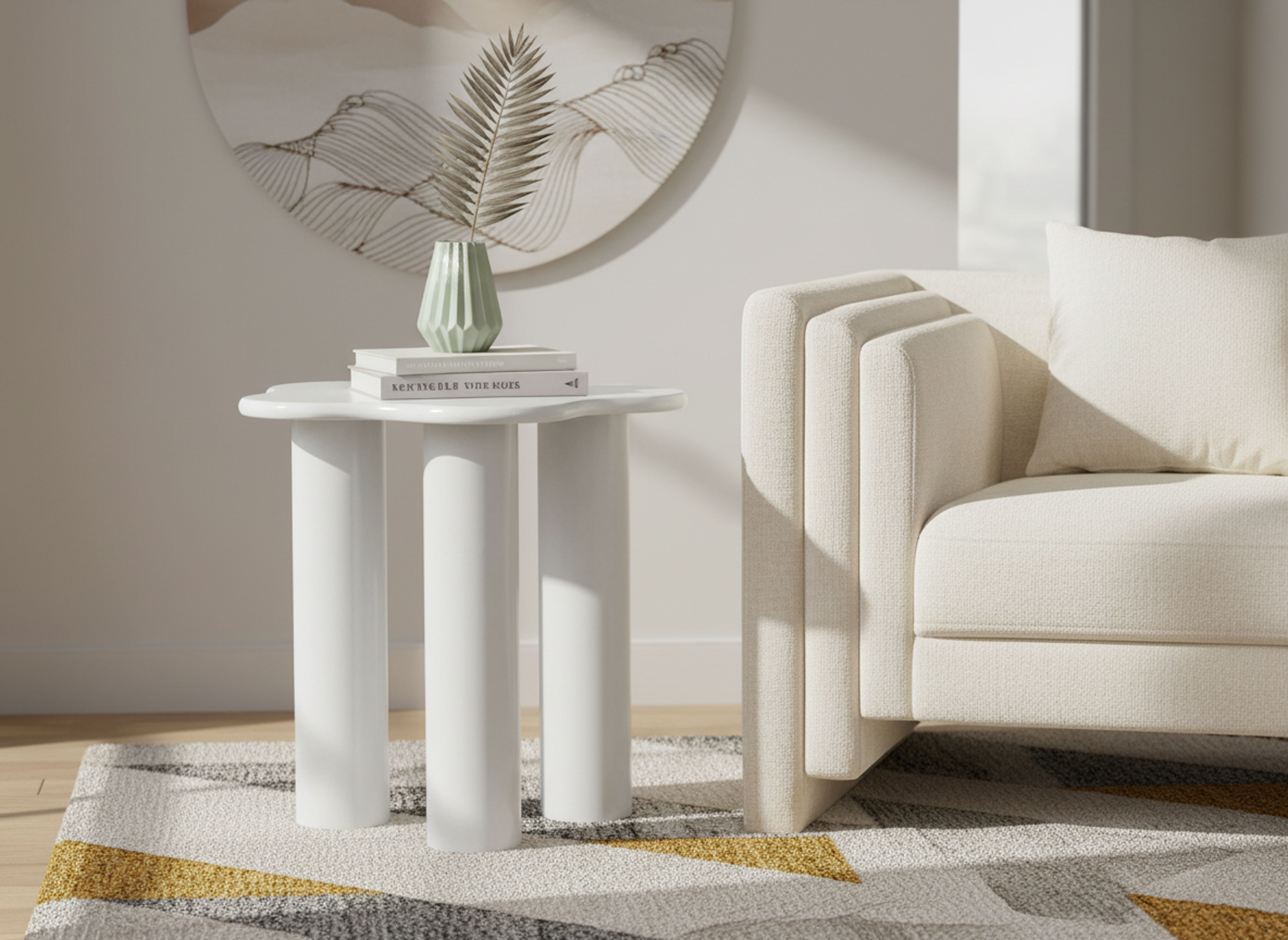 Romaine - End Table - White