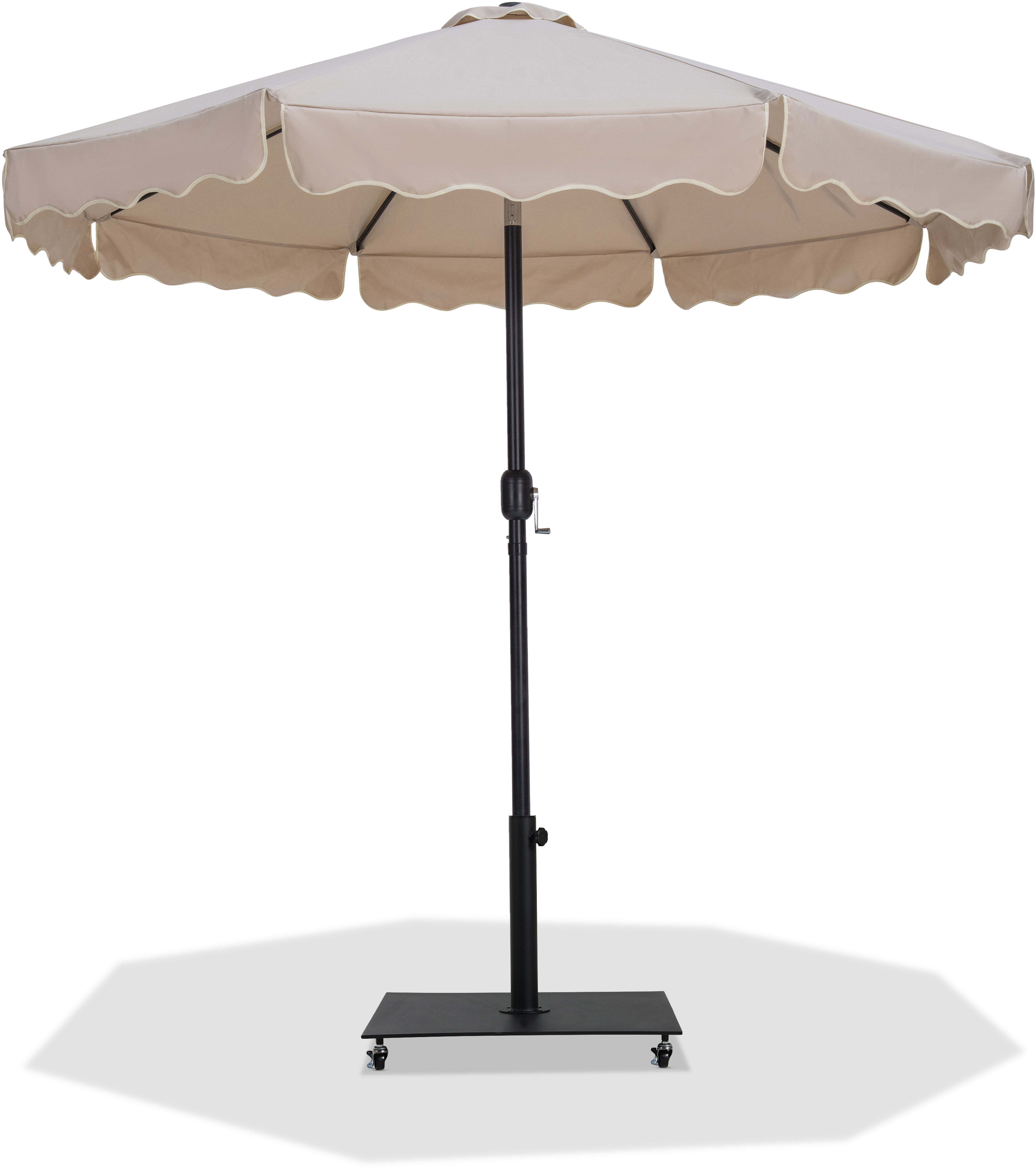 Amalfi - Aluminum Patio Umbrella with Base - Beige / Matte Black