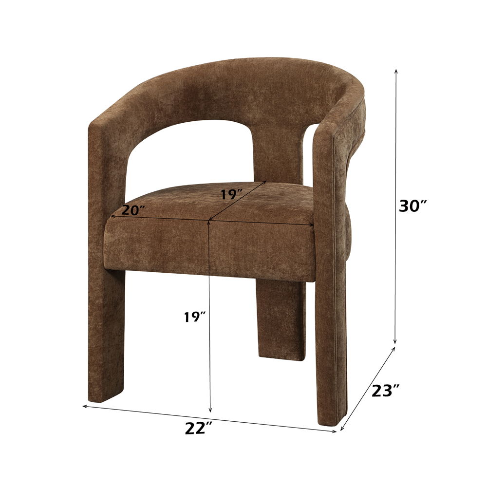Leonardo - Arm Chair (Set of 2) - Brown Linen, dark brown, view 8