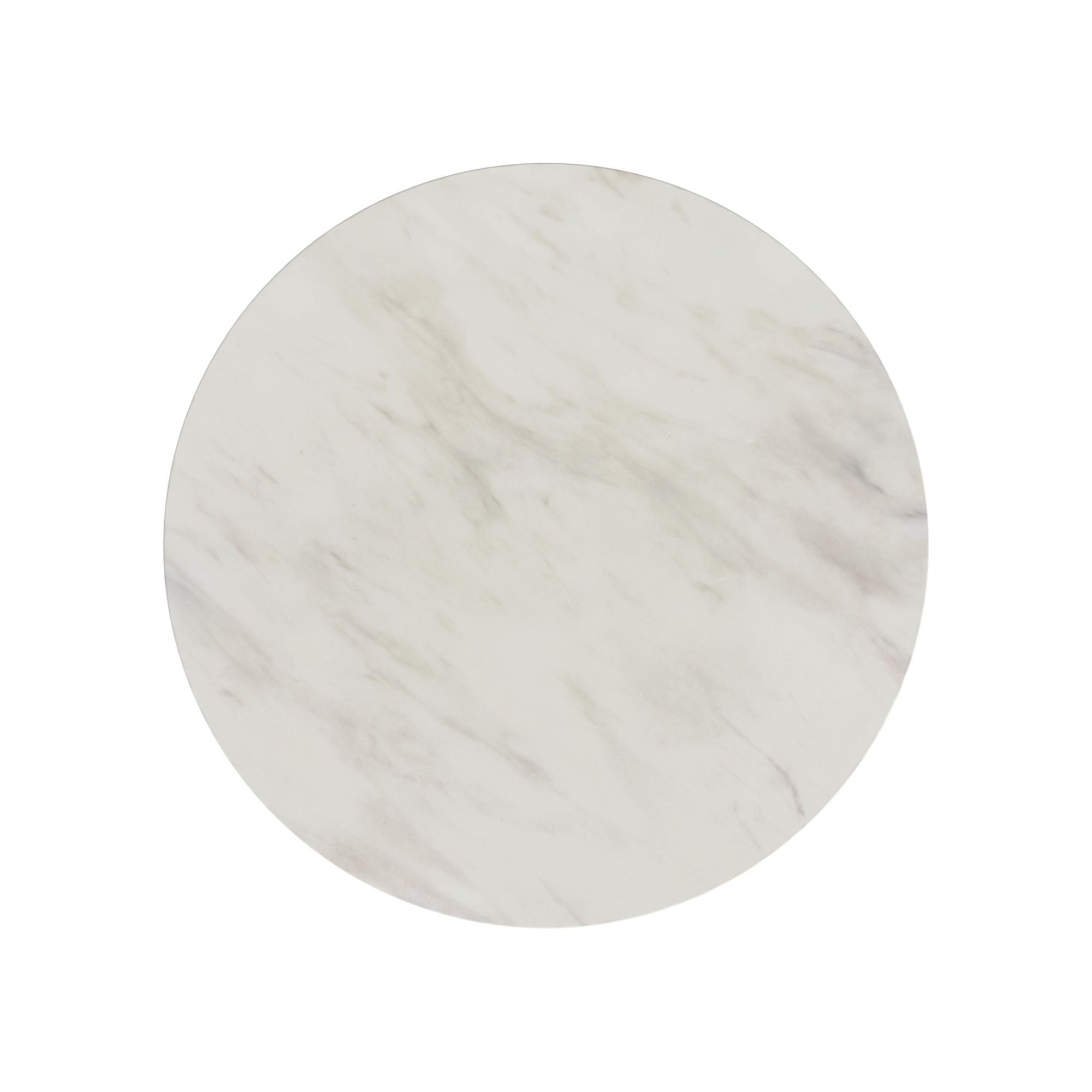 Sylvie - Round Dining Table With White Faux Marble Top - Natural