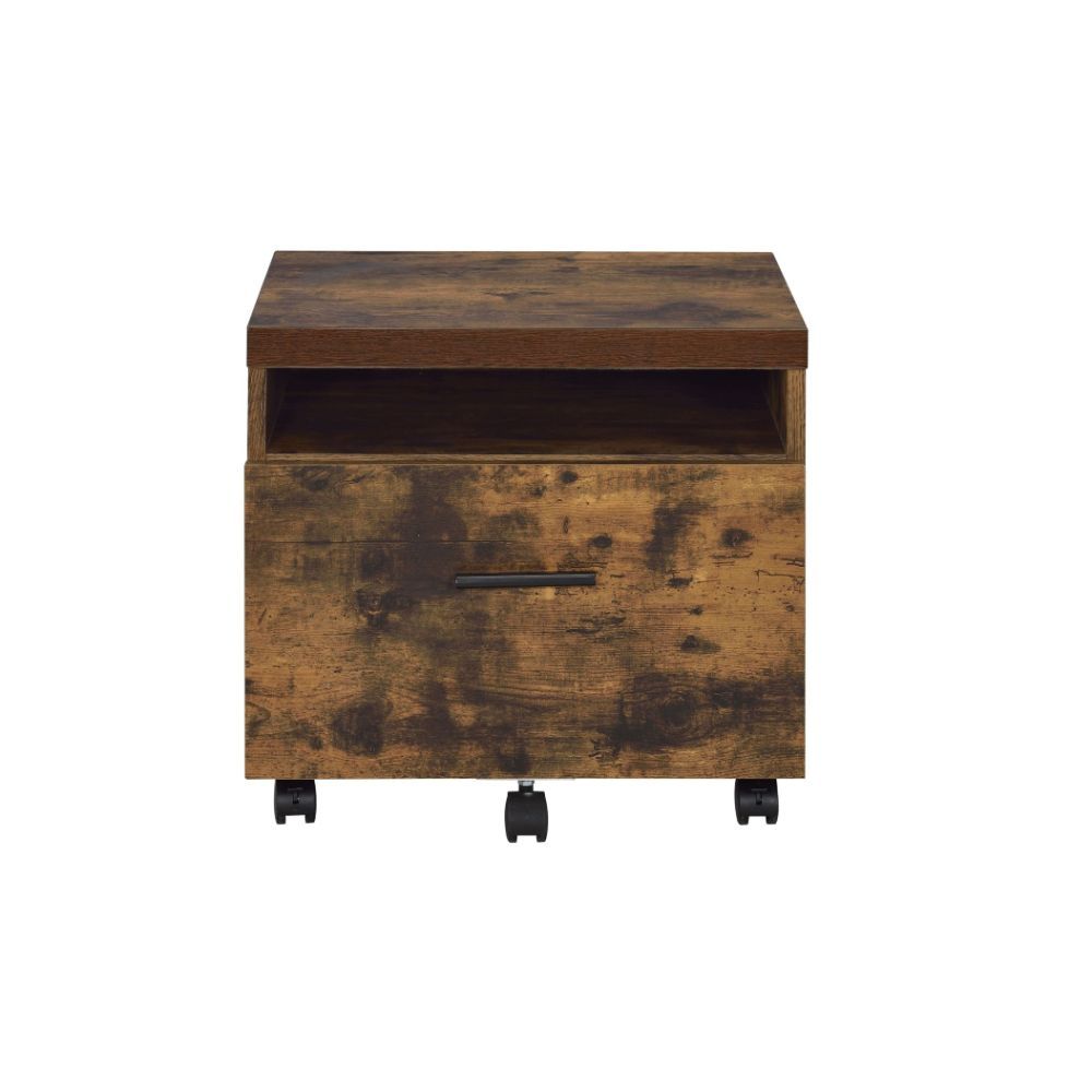 Bob - File Cabinet - Weathered Oak & Black, light brown, view 2