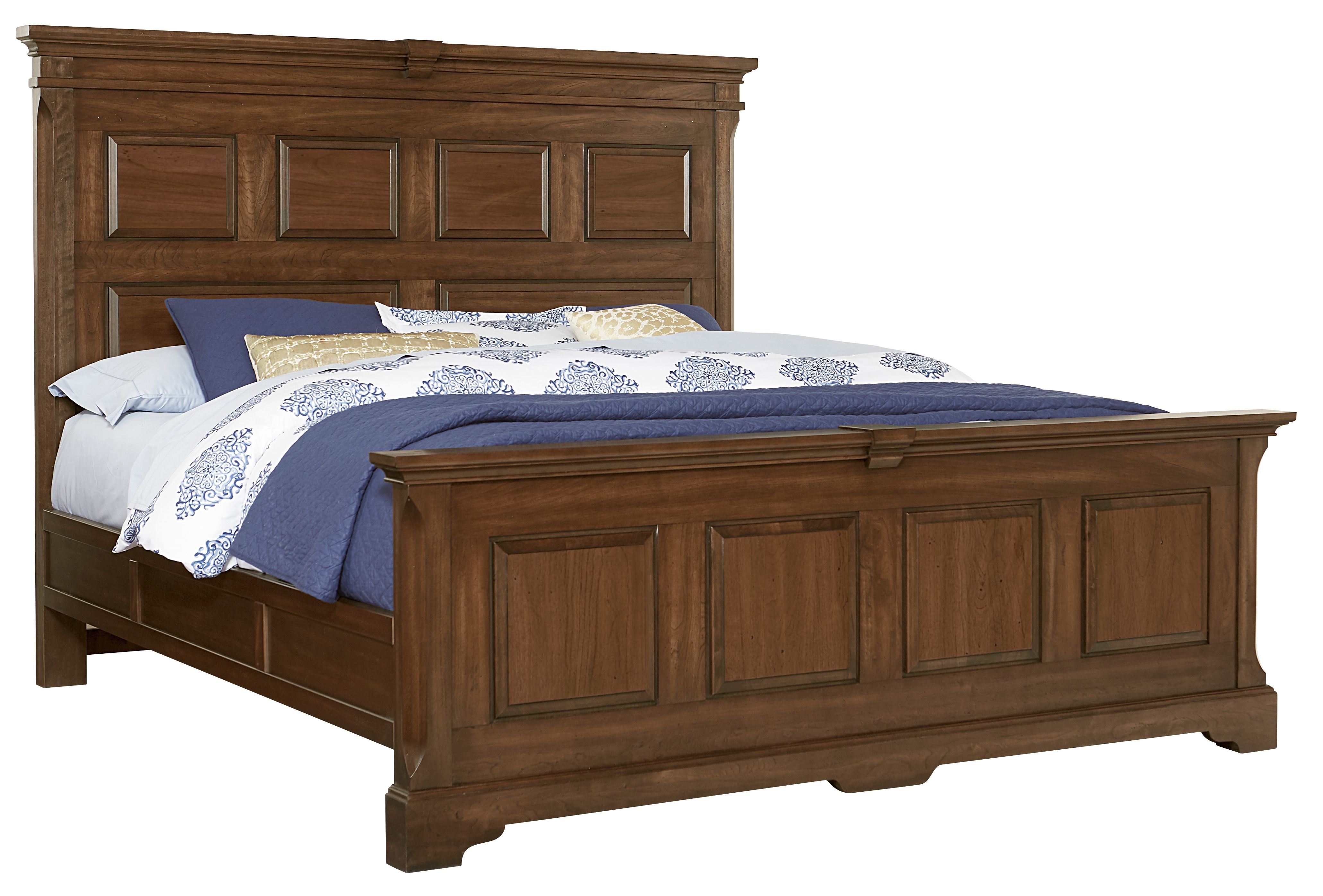 Vaughan-Bassett Heritage - King Mansion Bed With Decorative Rails - Amish Cherry
