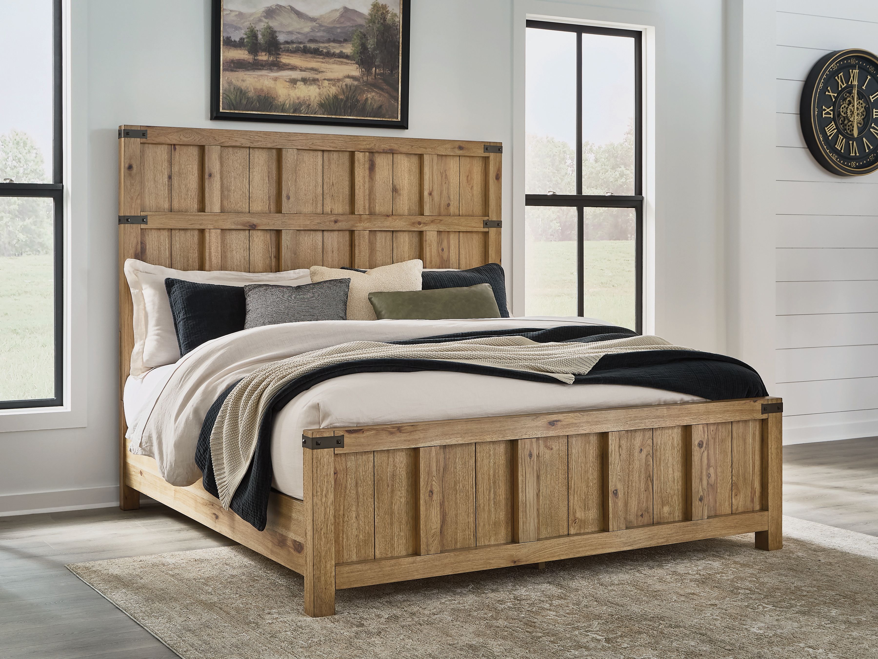 Ridgester - King Panel Bed - Light Brown