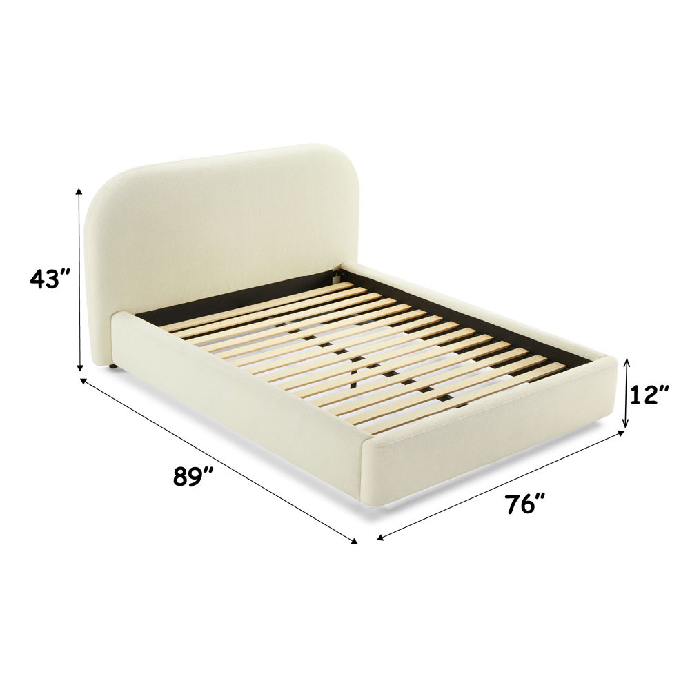 Arden - Queen Bed - Beige Fabric, beige, view 7
