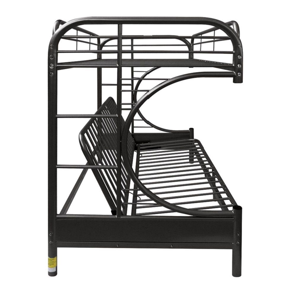 Eclipse - Twin Over Full Futon Bunk Bed - Black, black, view 3