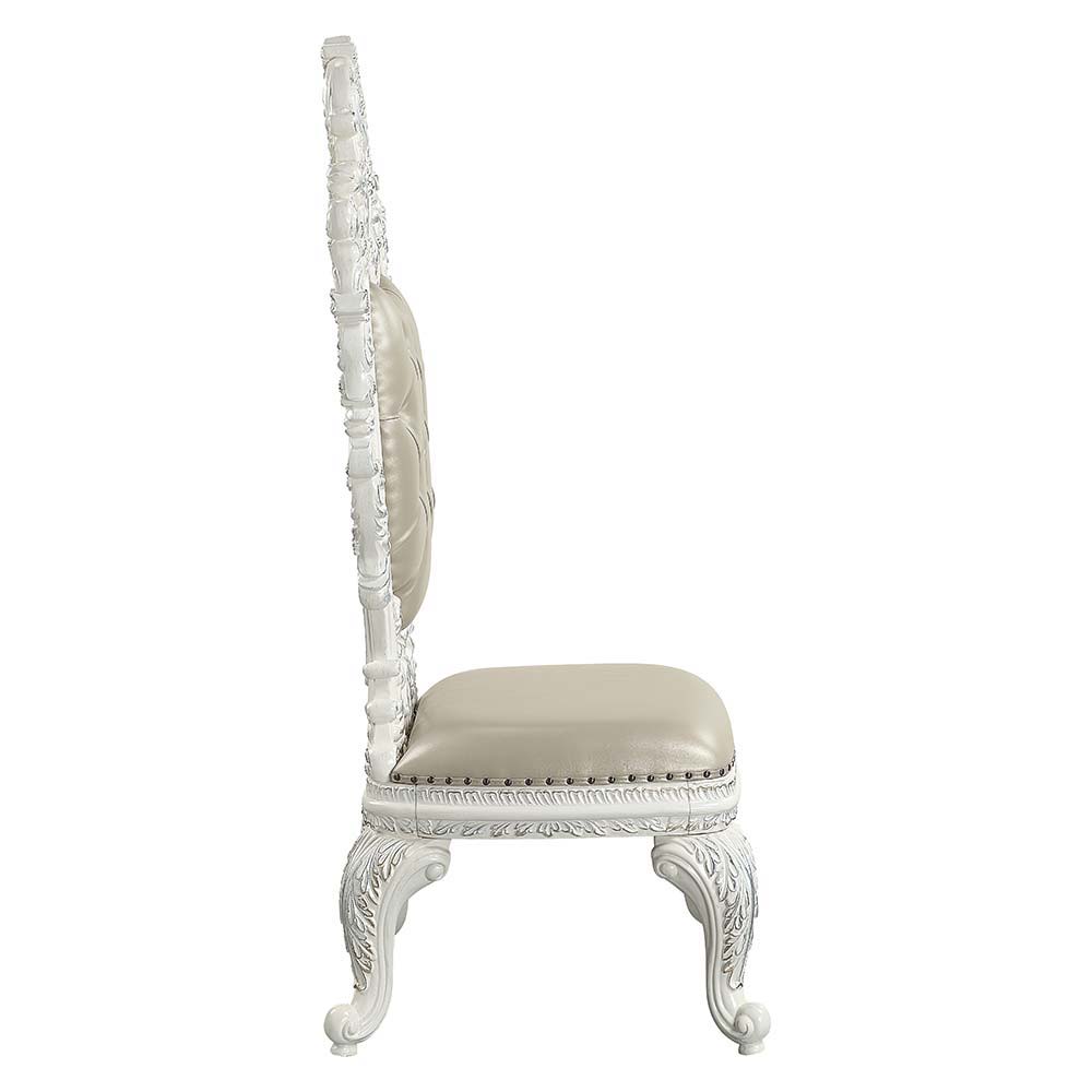 Vanaheim - Side Chair (Set of 2) - Beige Synthetic Leather & Antique White, beige, view 2