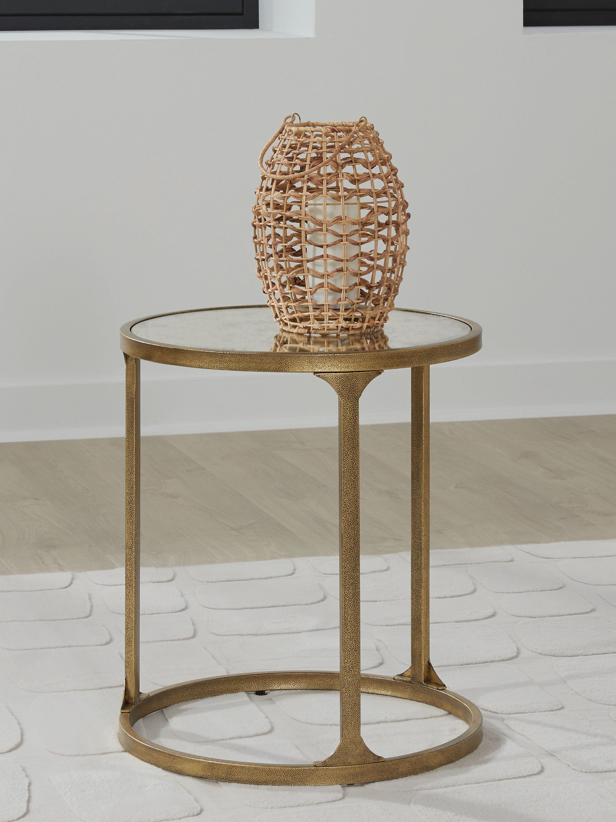 Ashley Furniture Korajane - Round End Table - Antique Gold - Image 2
