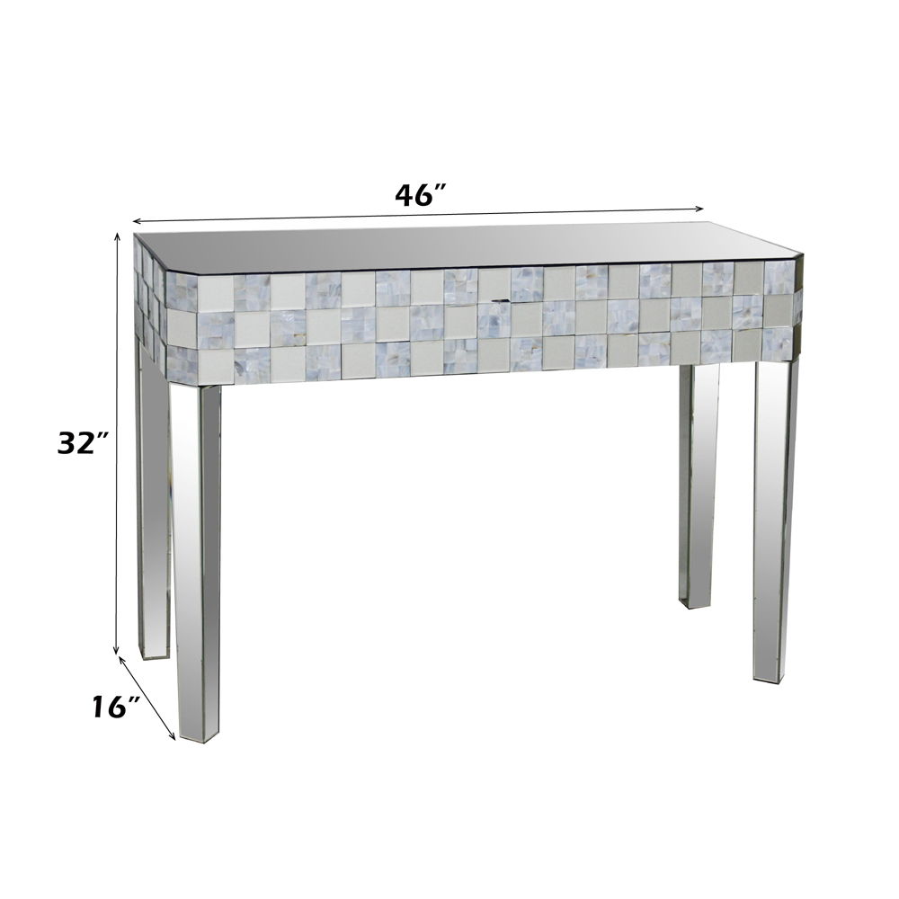 Nasa - Console Table - Mirrored & Mother of Pearl, silver, view 4