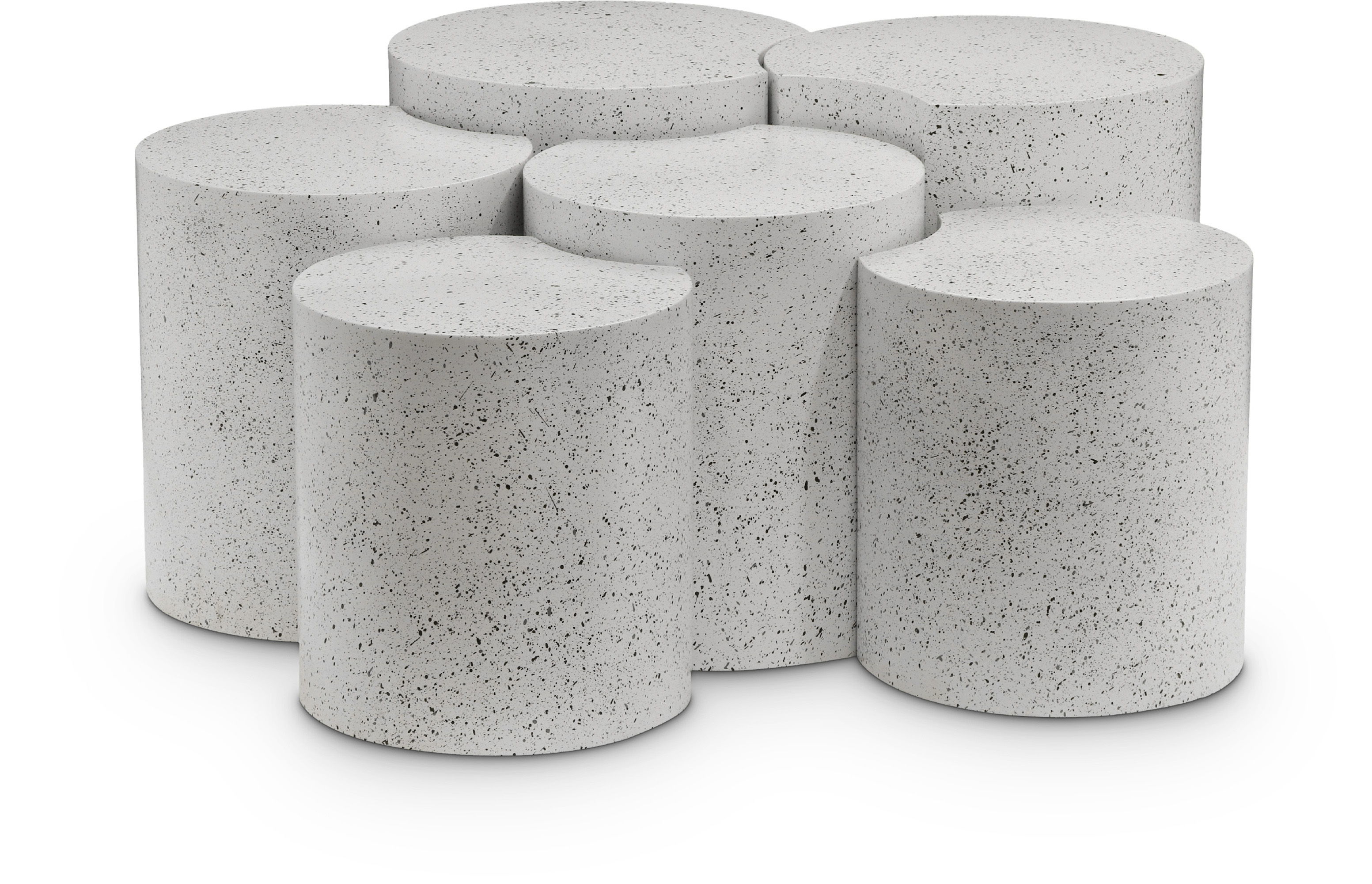 Dimple - 6 Piece Modular Coffee Table - White Terazzo
