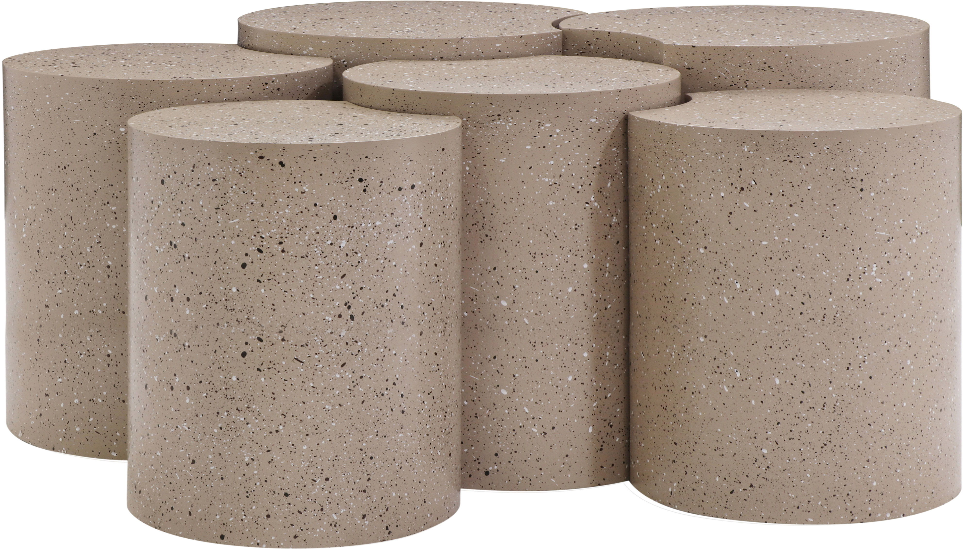 Dimple - 6 Piece Modular Coffee Table - Taupe Terazzo
