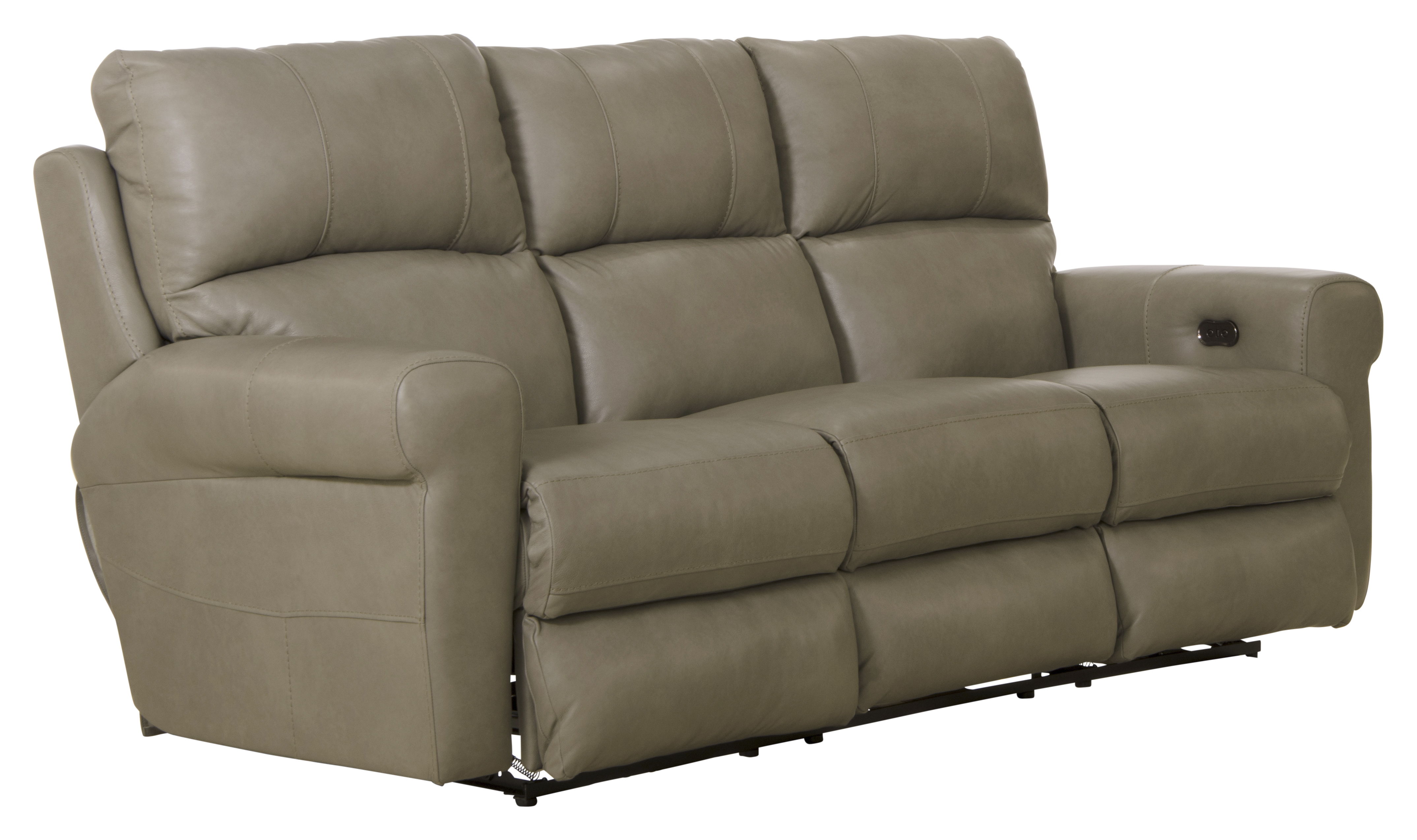 Torretta - Top Grain Italian Leather Power Lay Flat Reclining Sofa - Putty