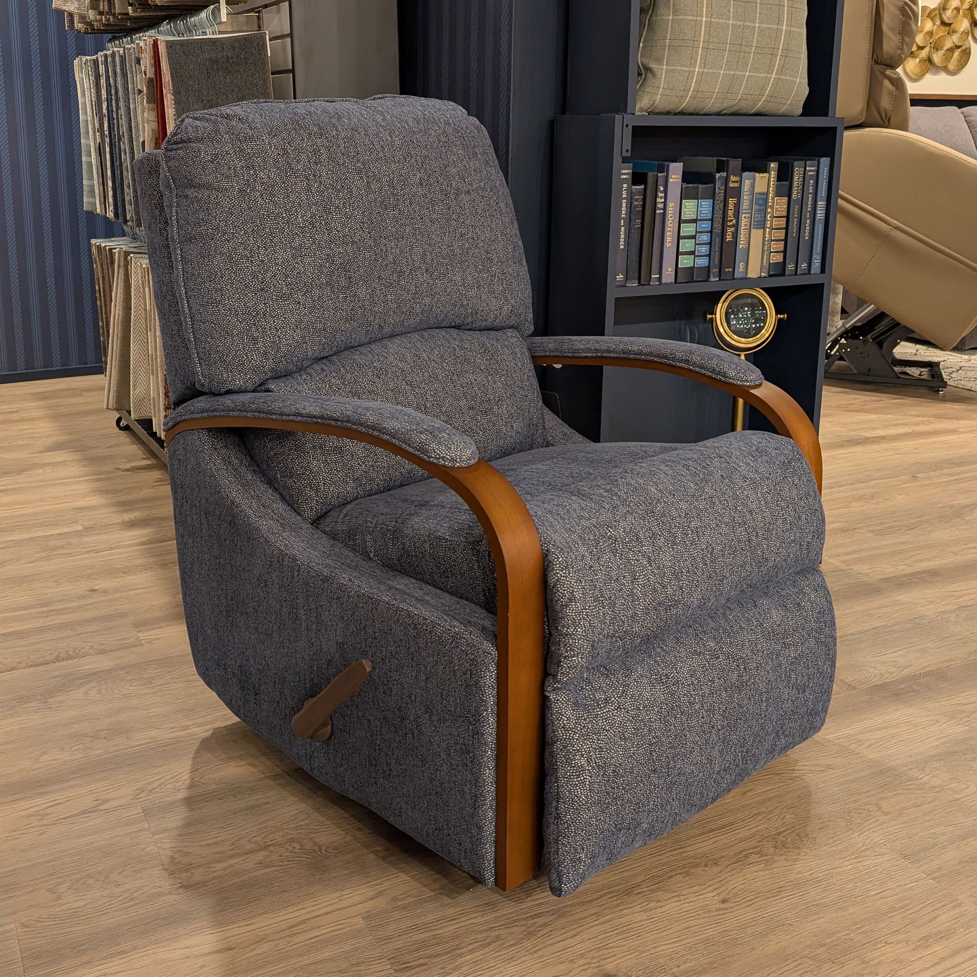 Woodlawn - Traditional Fabric Rocking Recliner, dark brown, view 4