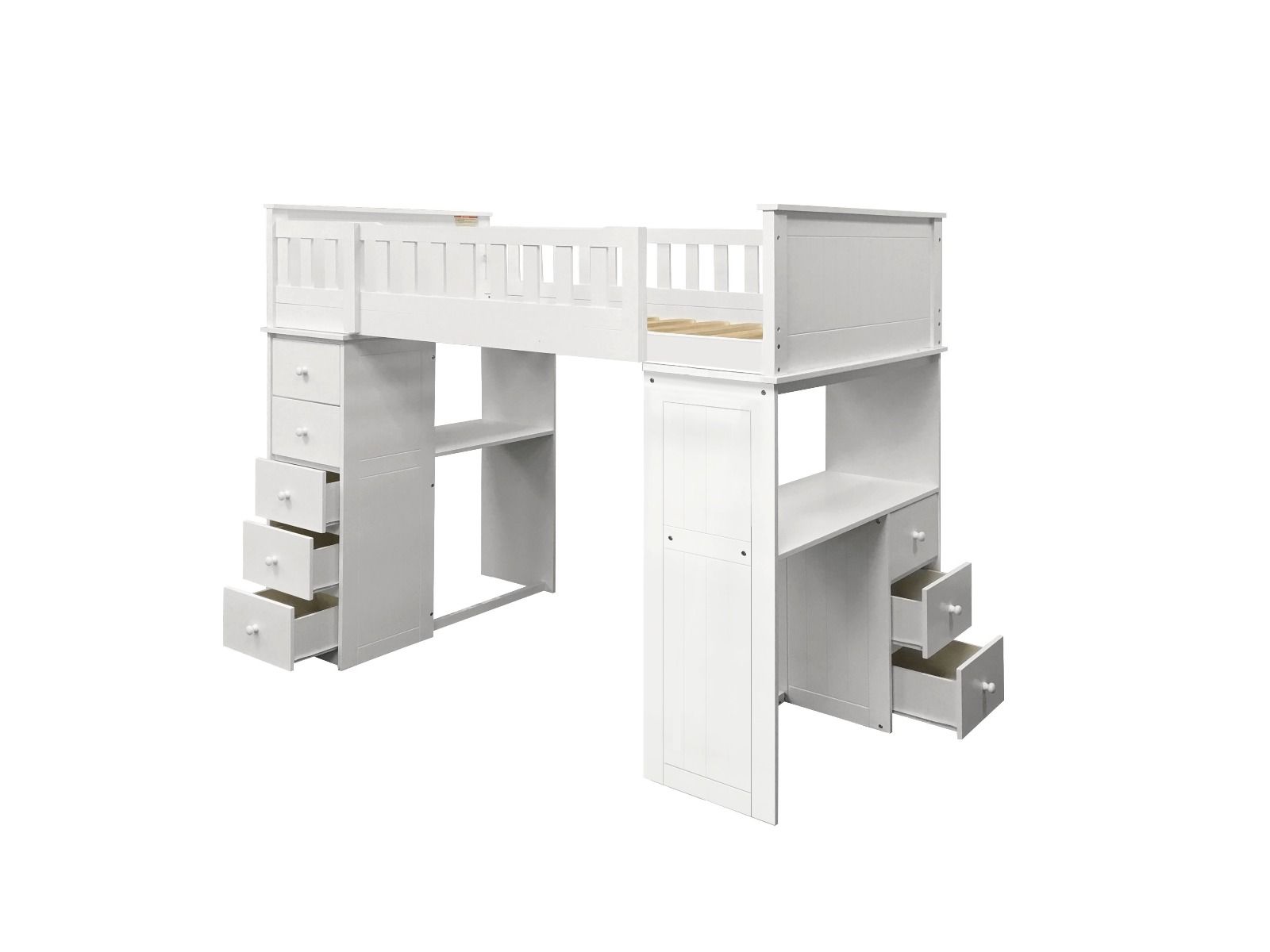 Willoughby - Twin Loft Bed - White, white, view 2