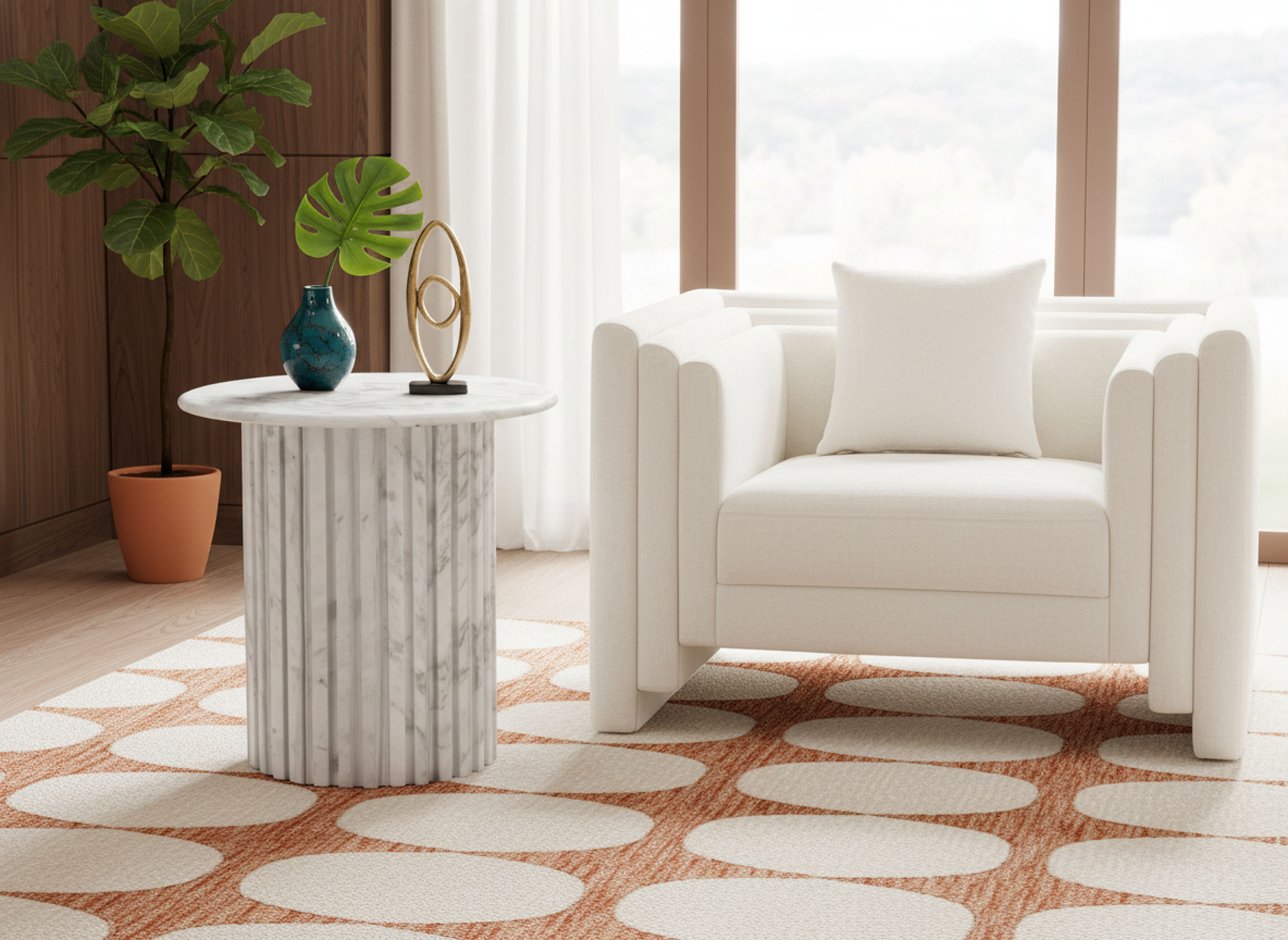 Genoa - End Table - White