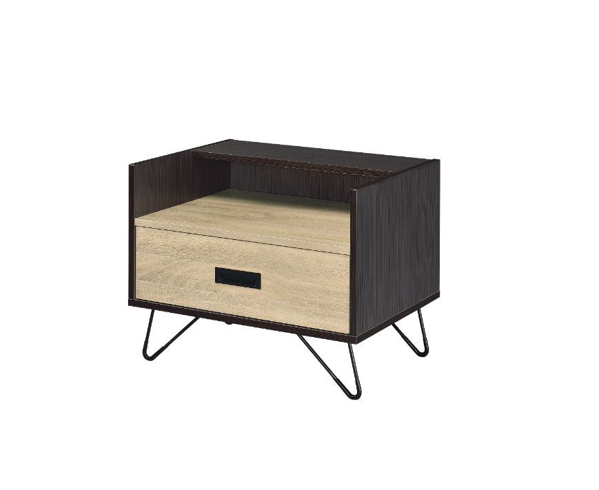 Melkree - Accent Table - Oak & Black, black