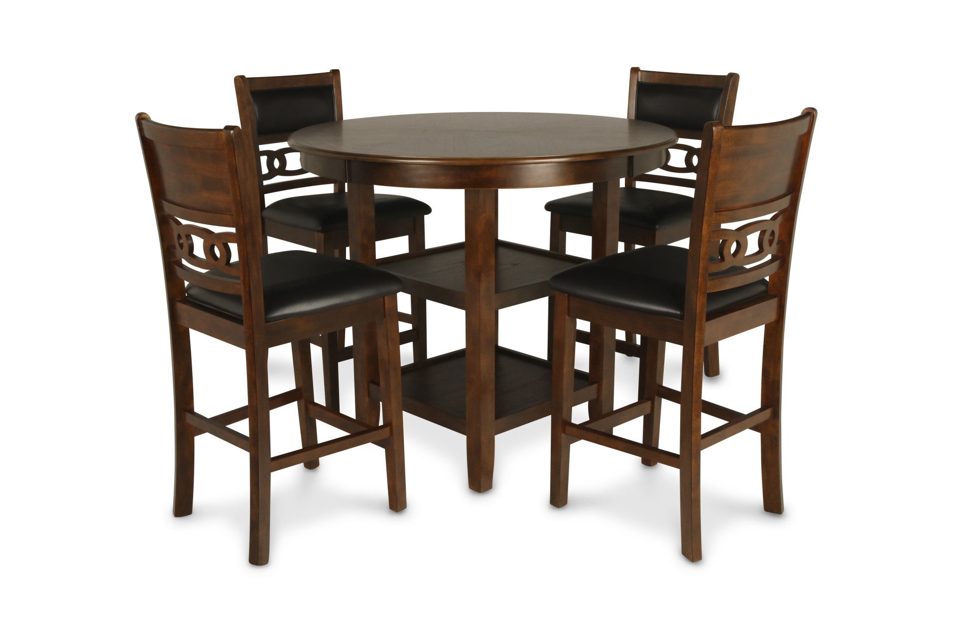 Gia - 5 Piece Round Counter Dining Set - Brown