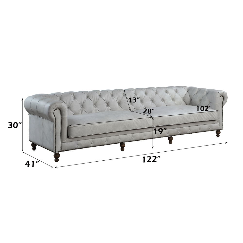 Ofer - Sofa - Vintage White Top Grain Leather, gray, view 7