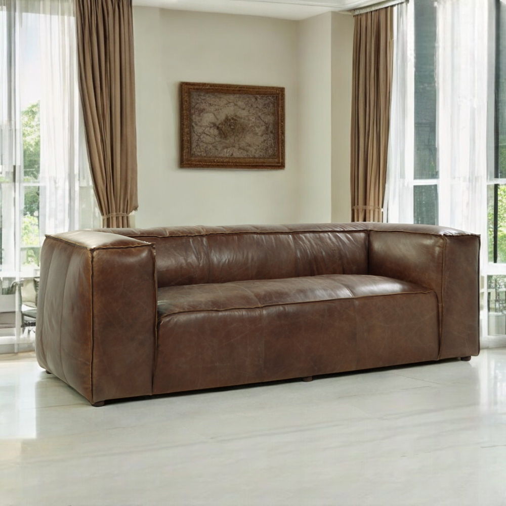 Brancaster - Sofa - Retro Brown Top Grain Leather, dark brown, view 6