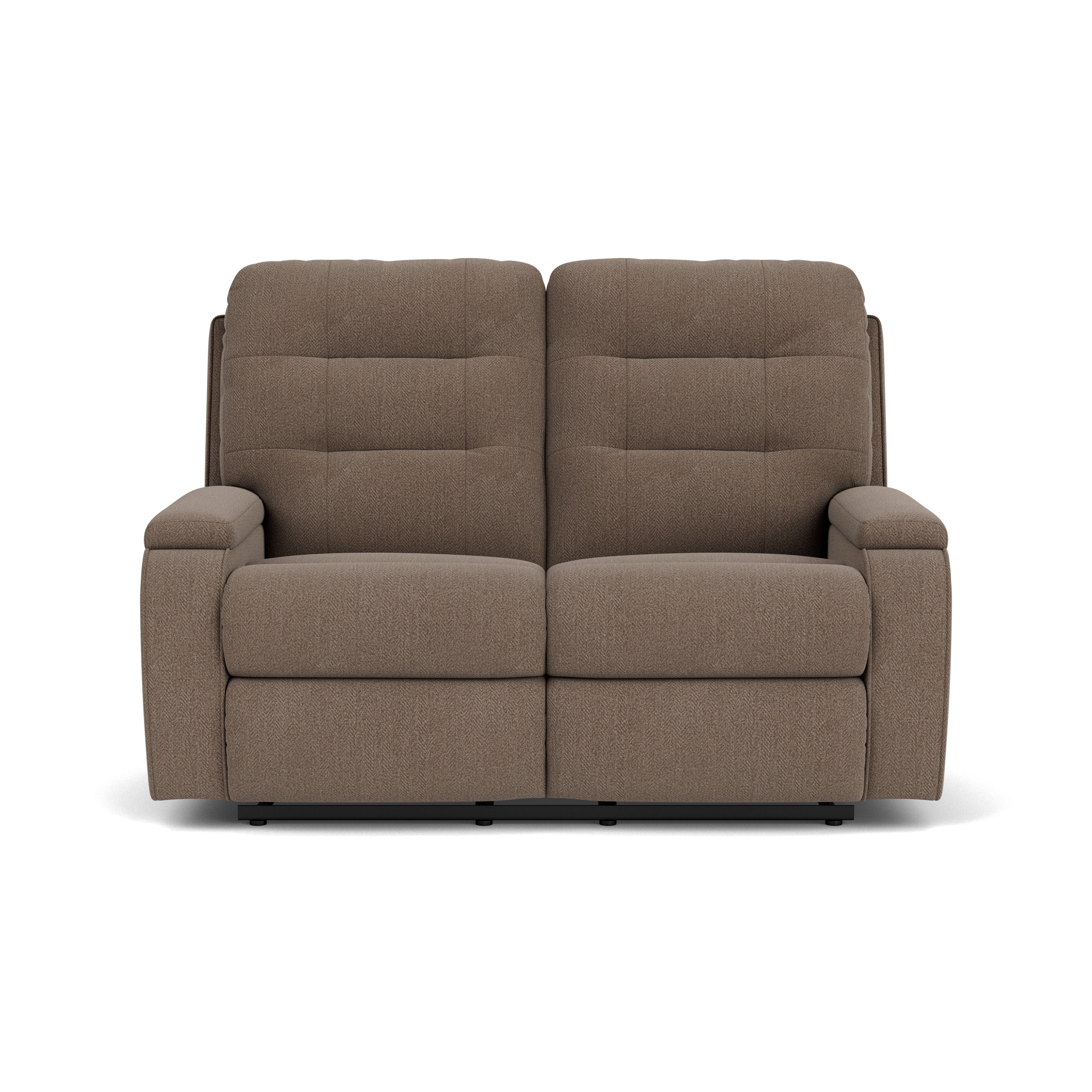 Kerrie - Transitional Fabric Reclining Loveseat, light brown, view 4