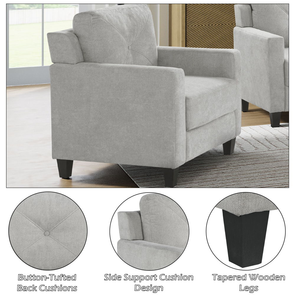 Horatio - Chair - Taupe Chenille, gray, view 8