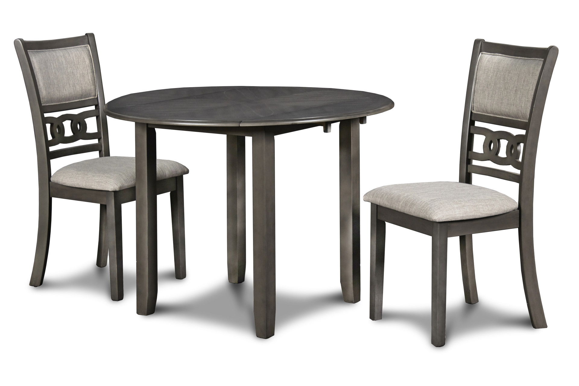 Gia - 3 Piece Dining Set (Dining Drop Leaf Table & 2 Chairs) - Gray