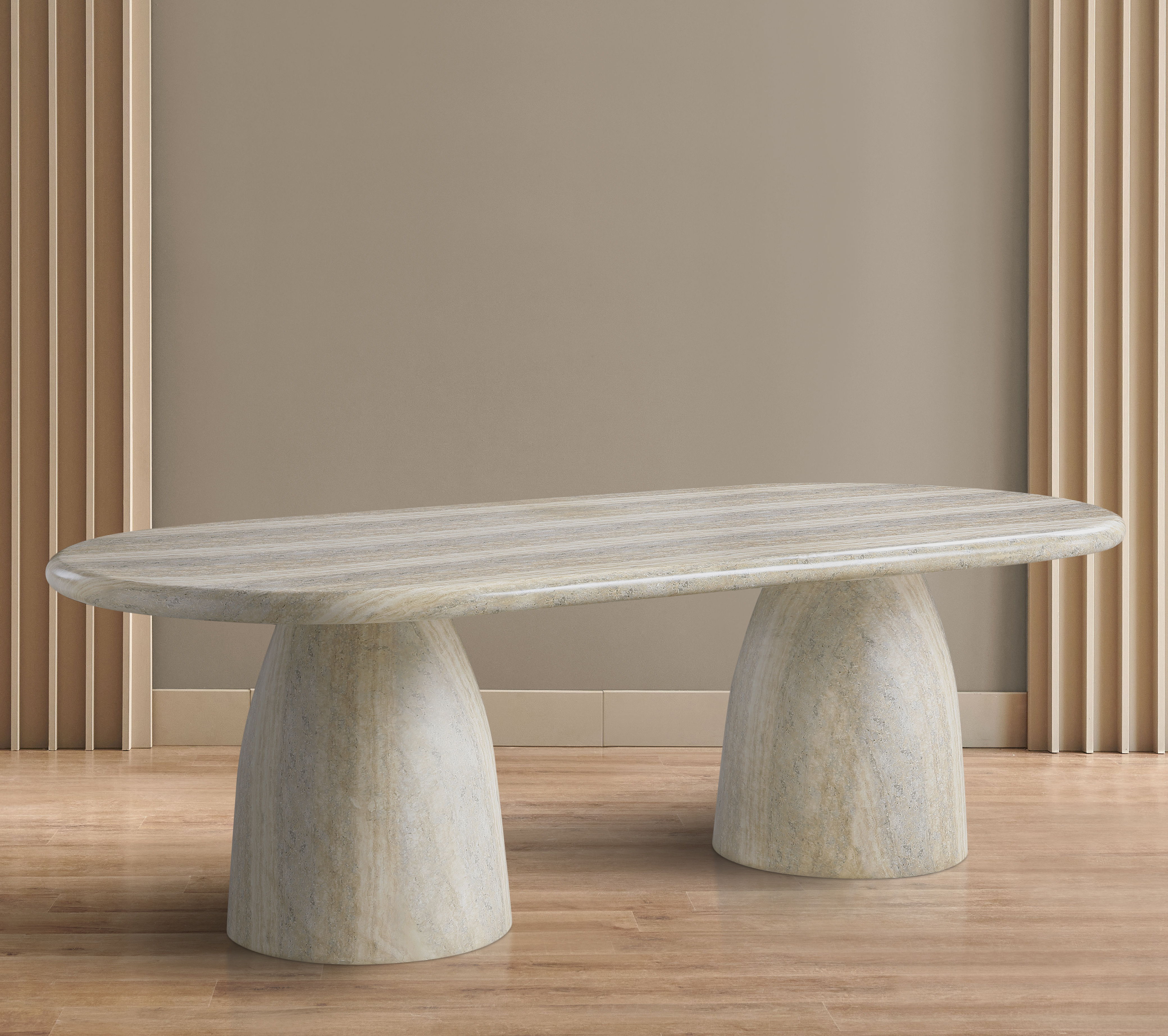 Cosenza - 96" Concrete Dining Table - Travertine