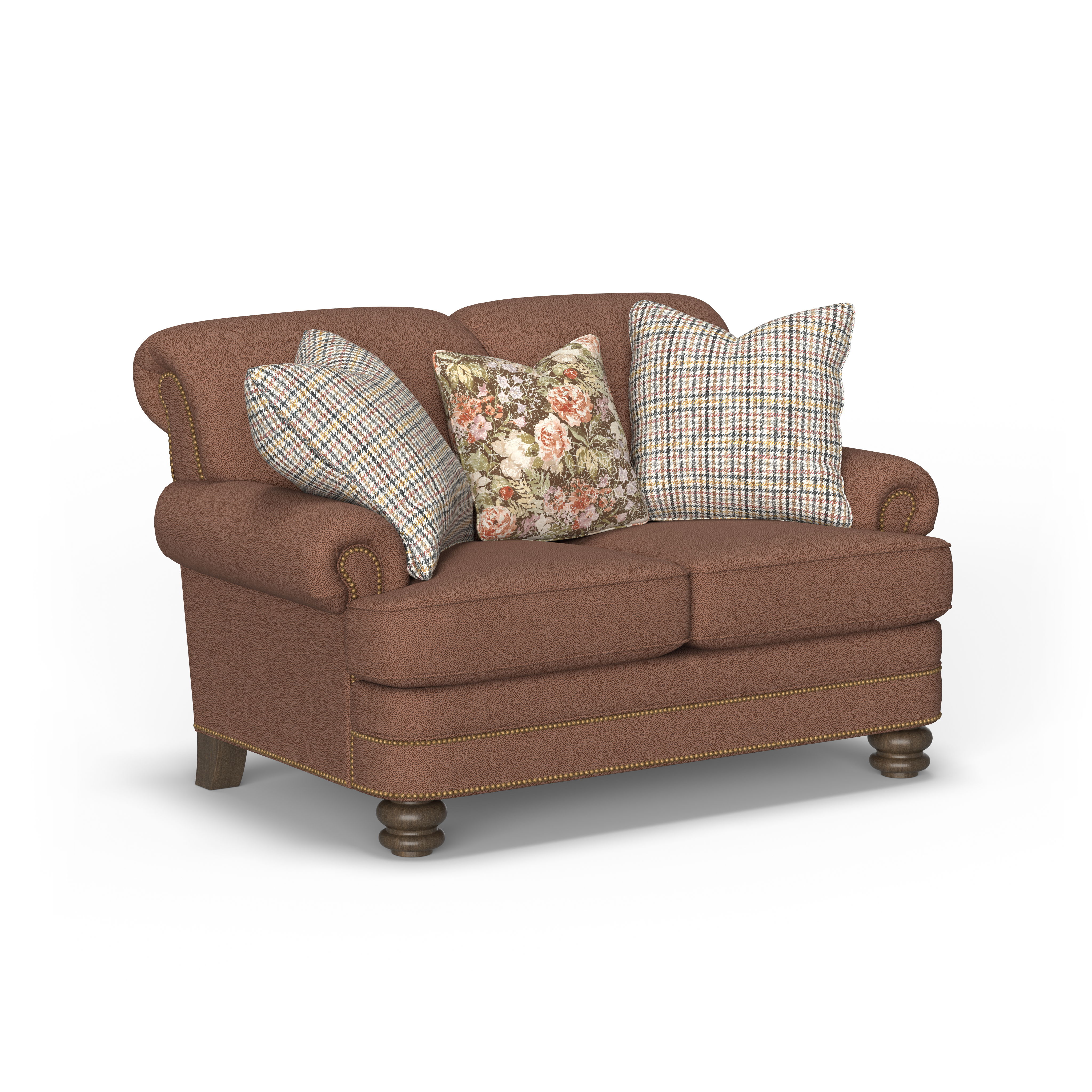 Bay Bridge - Fabric Loveseat, Nailhead Trim, light gray, view 3