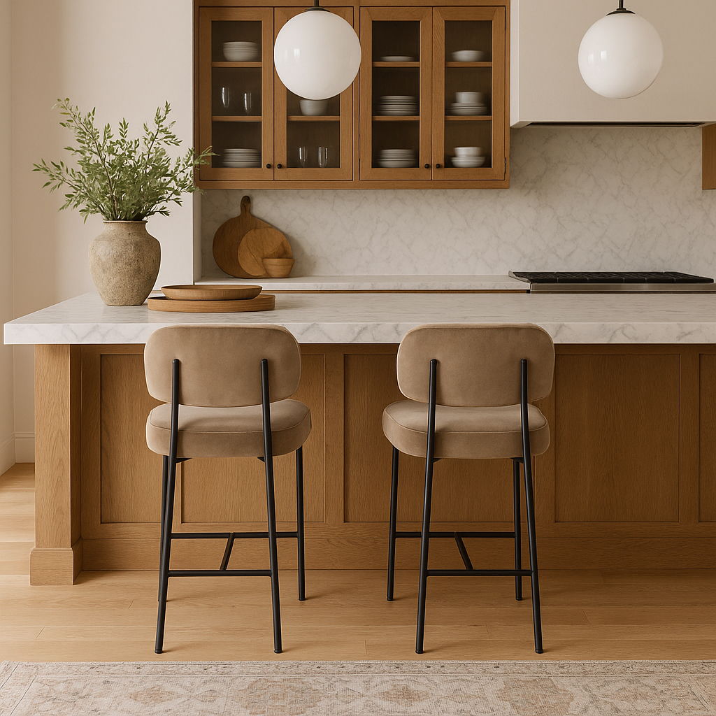 Zarelle - Performance Fabric Upholstered Counter Stool (Set of 2) - Taupe