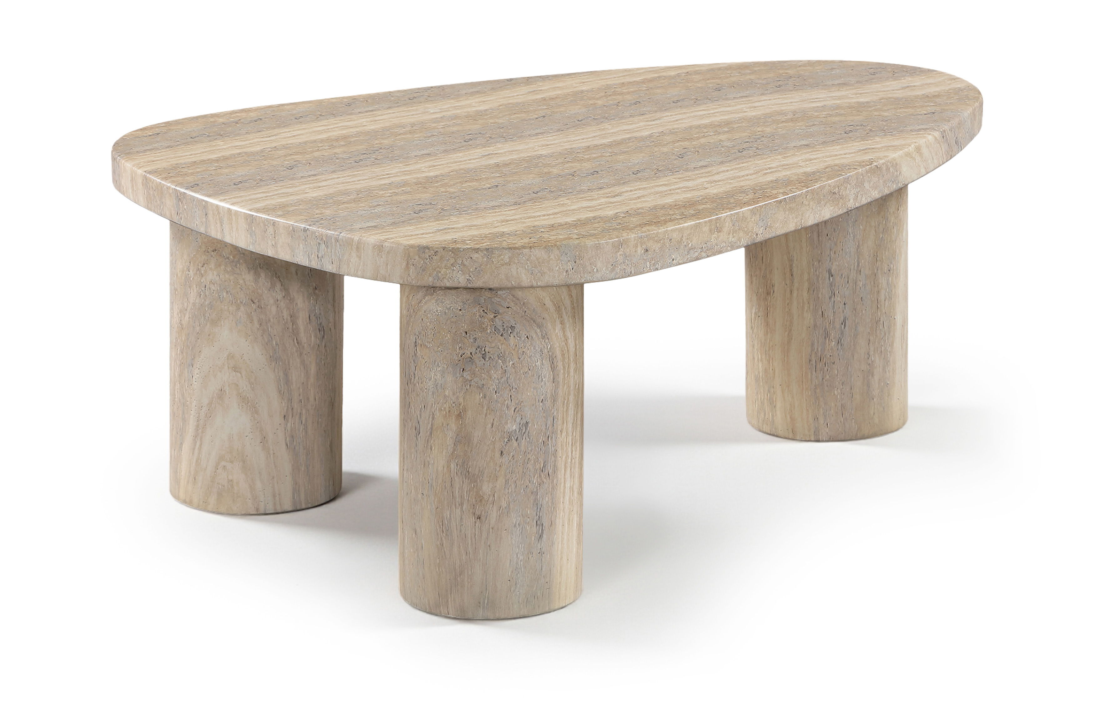 Teramo - 15" Height Concrete Indoor/Outdoor Coffee Table - Travertine