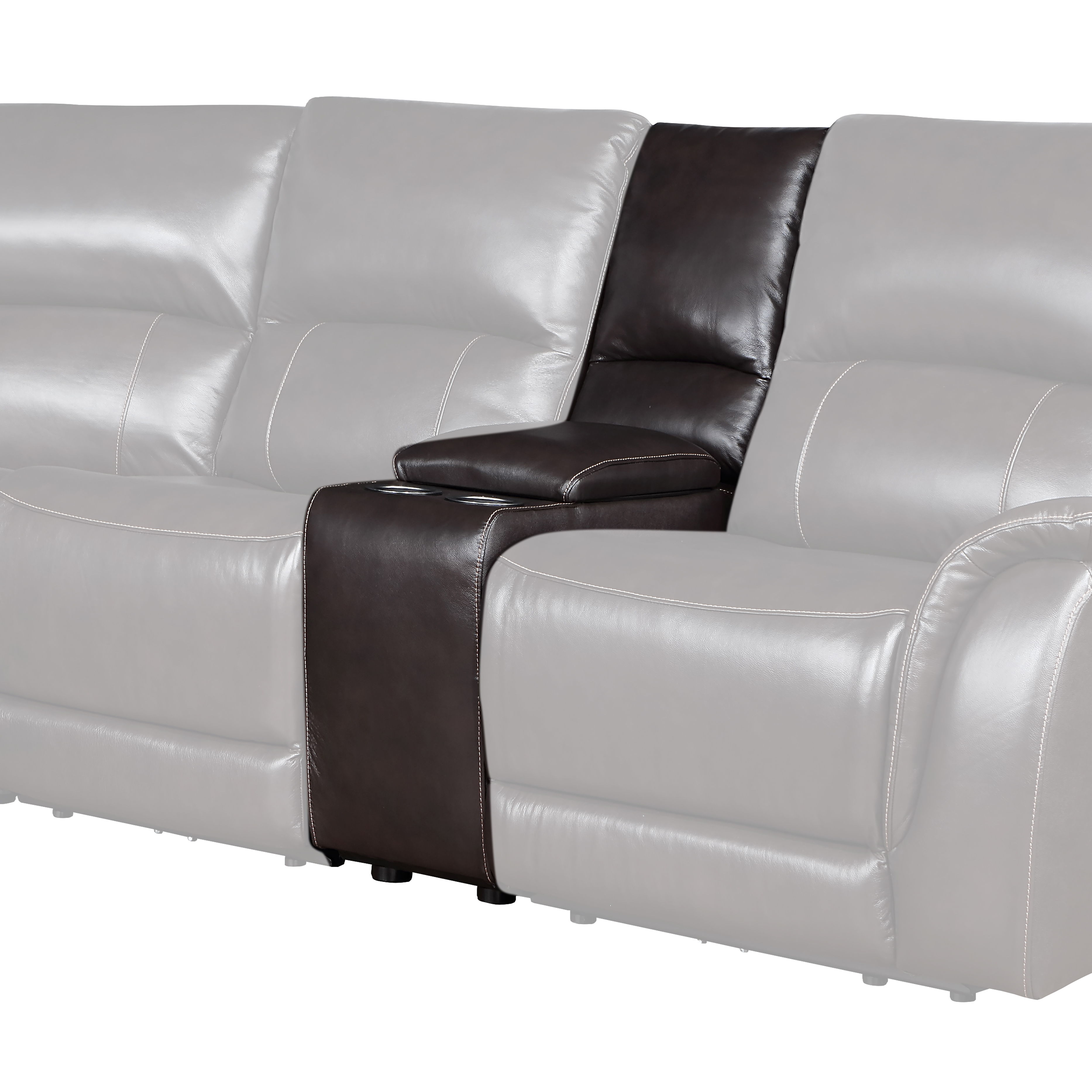 Alexandria - Lift-Top Leather Console - Charcoal