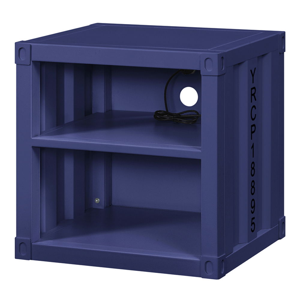 Cargo - Nightstand With USB - Blue, blue, view 2