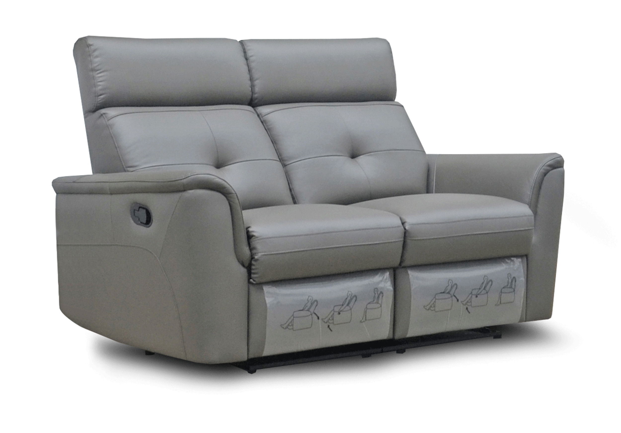 8501 - 2 Seat Loveseat With Manual Recliner - Dark Gray