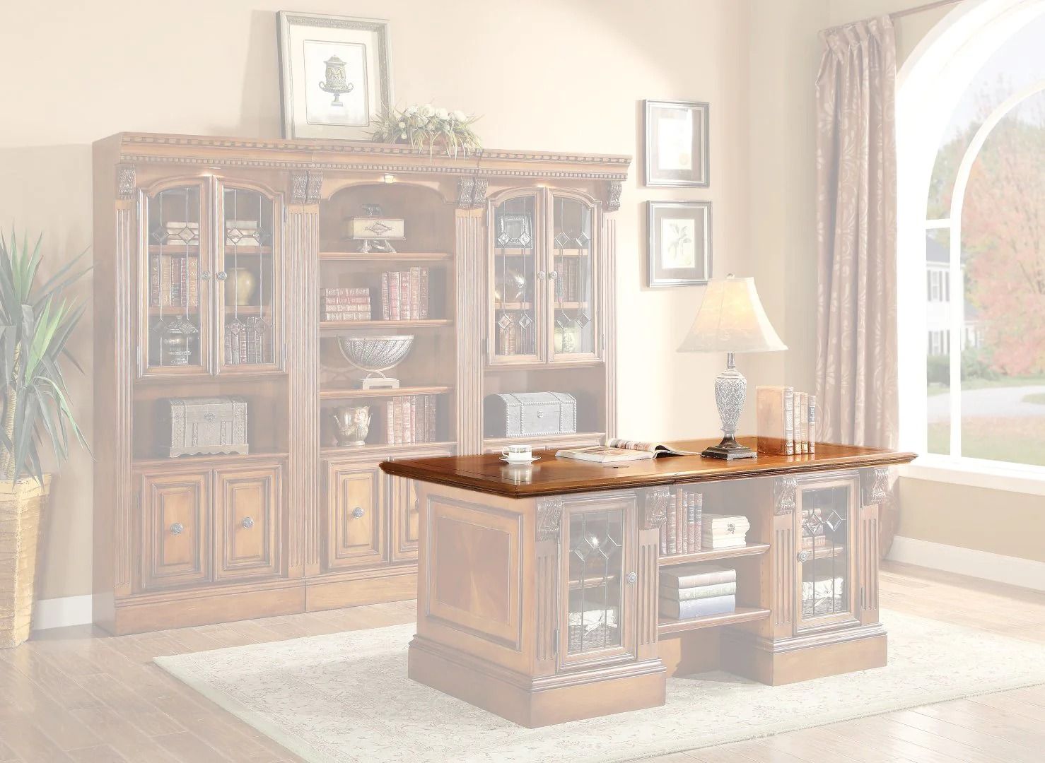 Parker House Huntington - Executive Desk Top - Antique Vintage Pecan