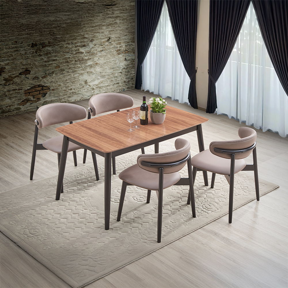 Lanae - Side Chair (Set of 2) - Coffee Polish Microfiber & Black, black, view 7
