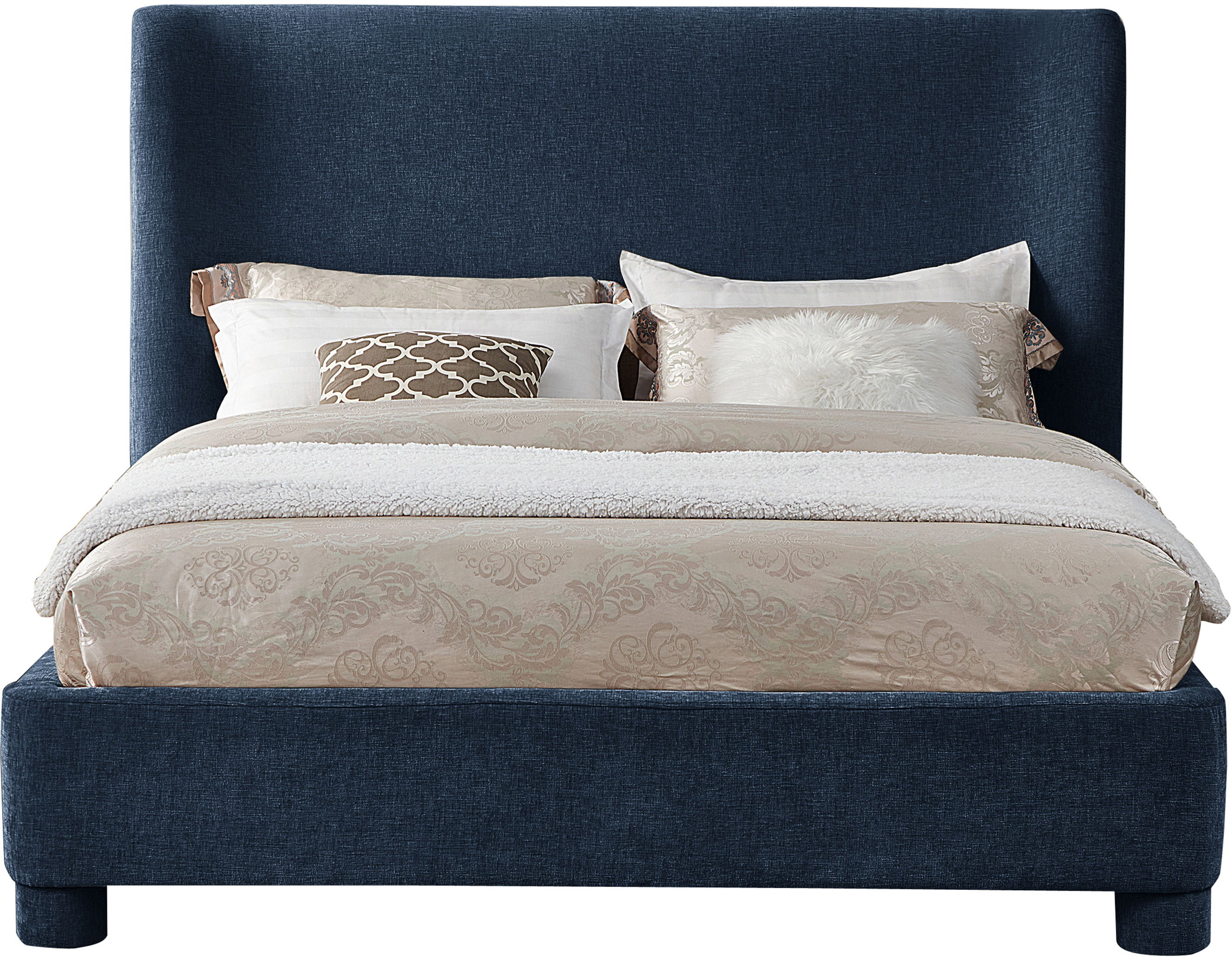Penny - Chenille Fabric Full Bed - Navy